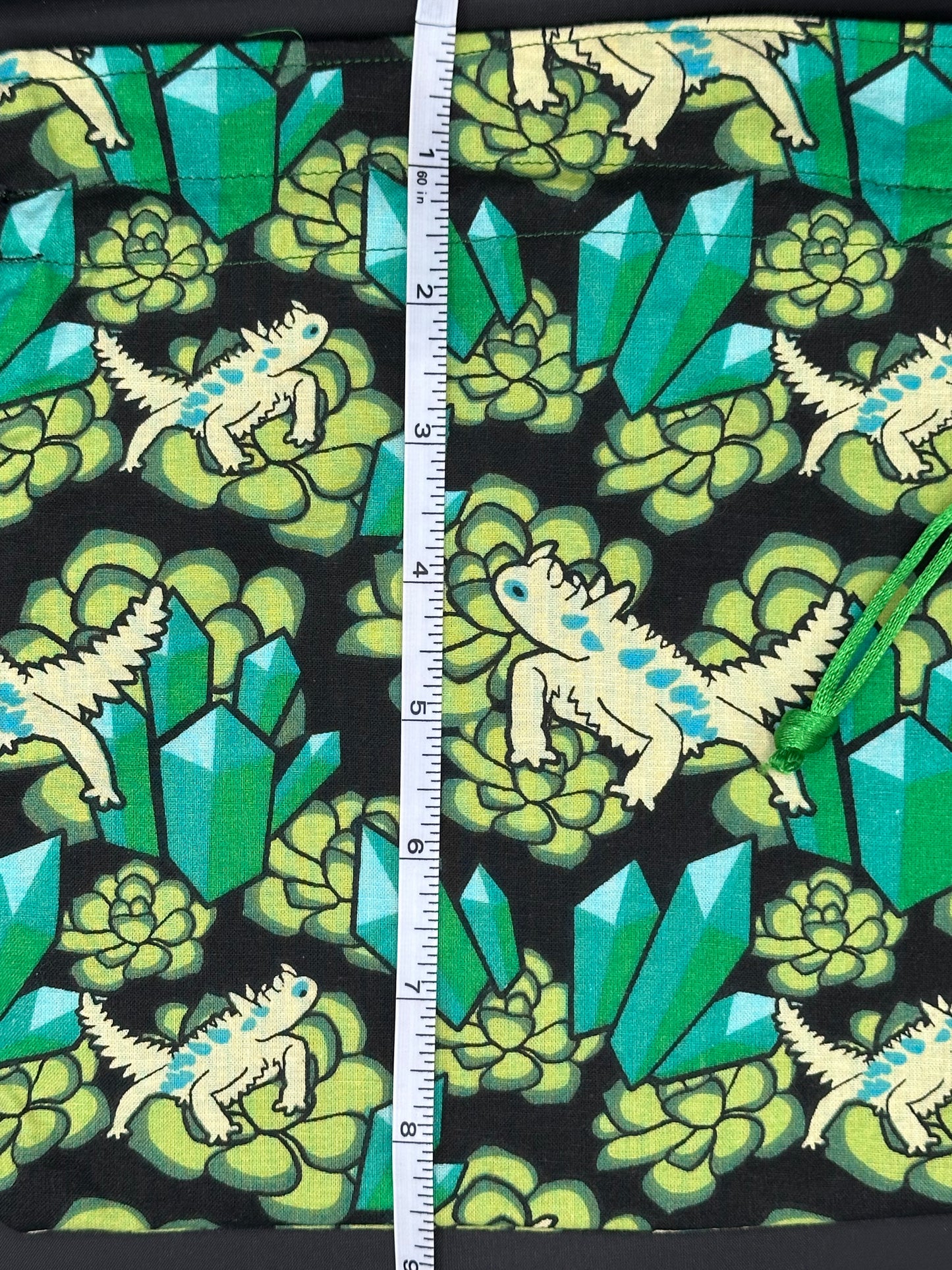 Lizard and crystals draw string