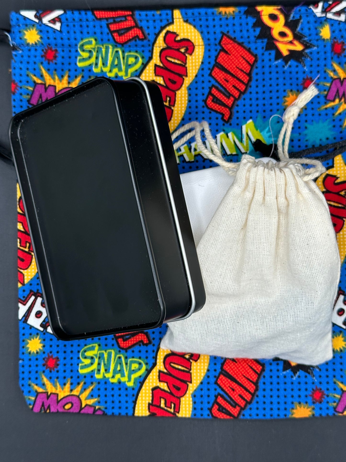 Embroidered Batman draw string bag