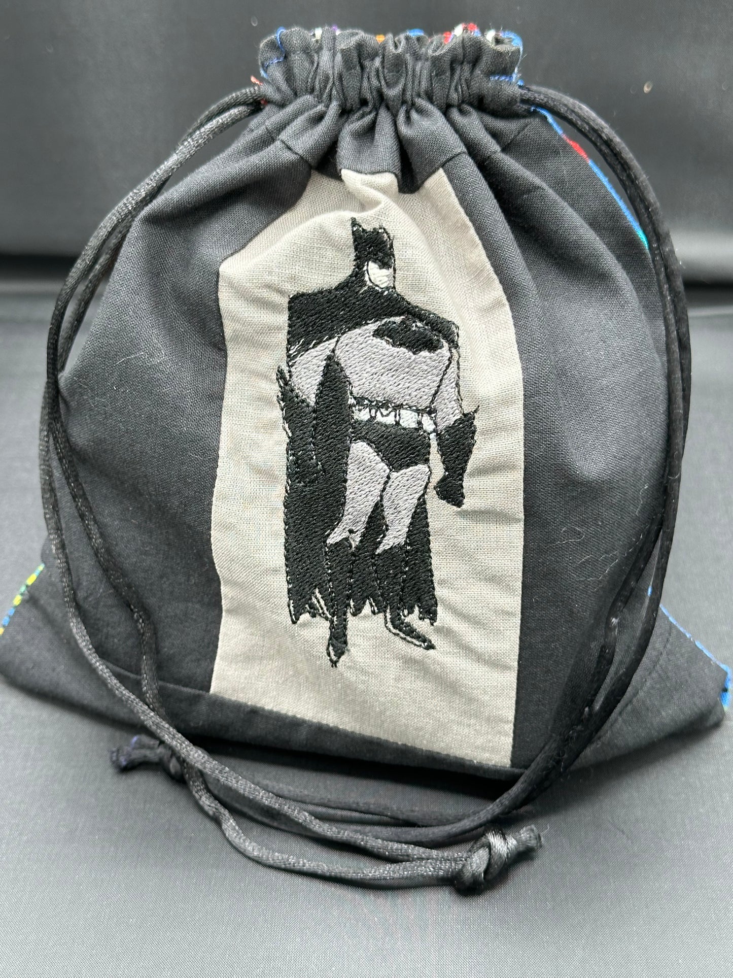 Embroidered Batman draw string bag