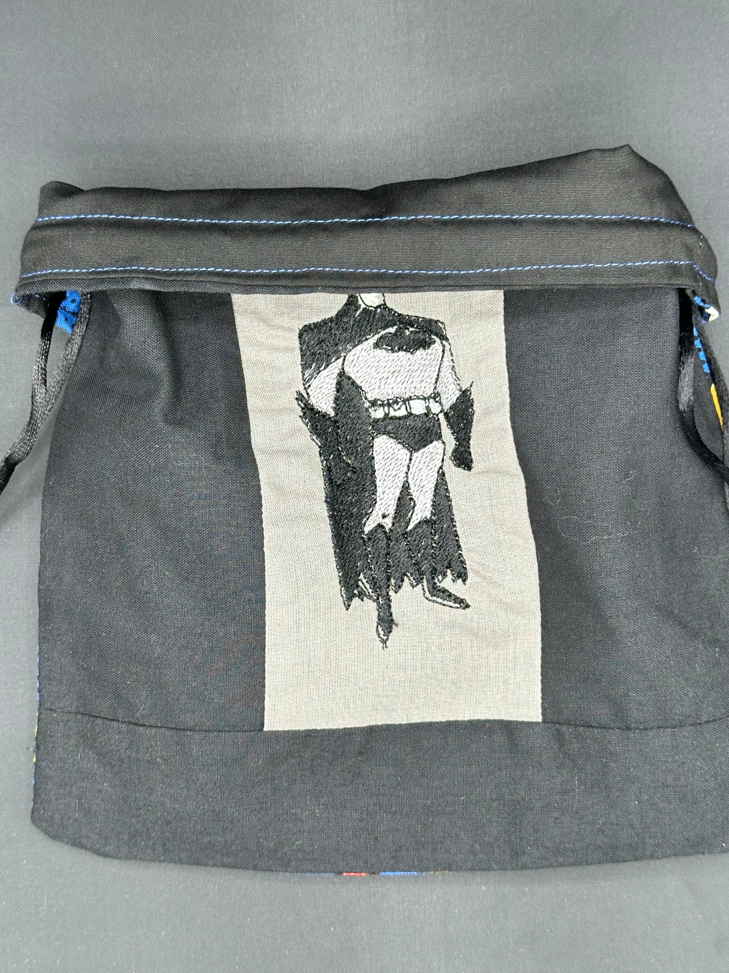 Embroidered Batman draw string bag