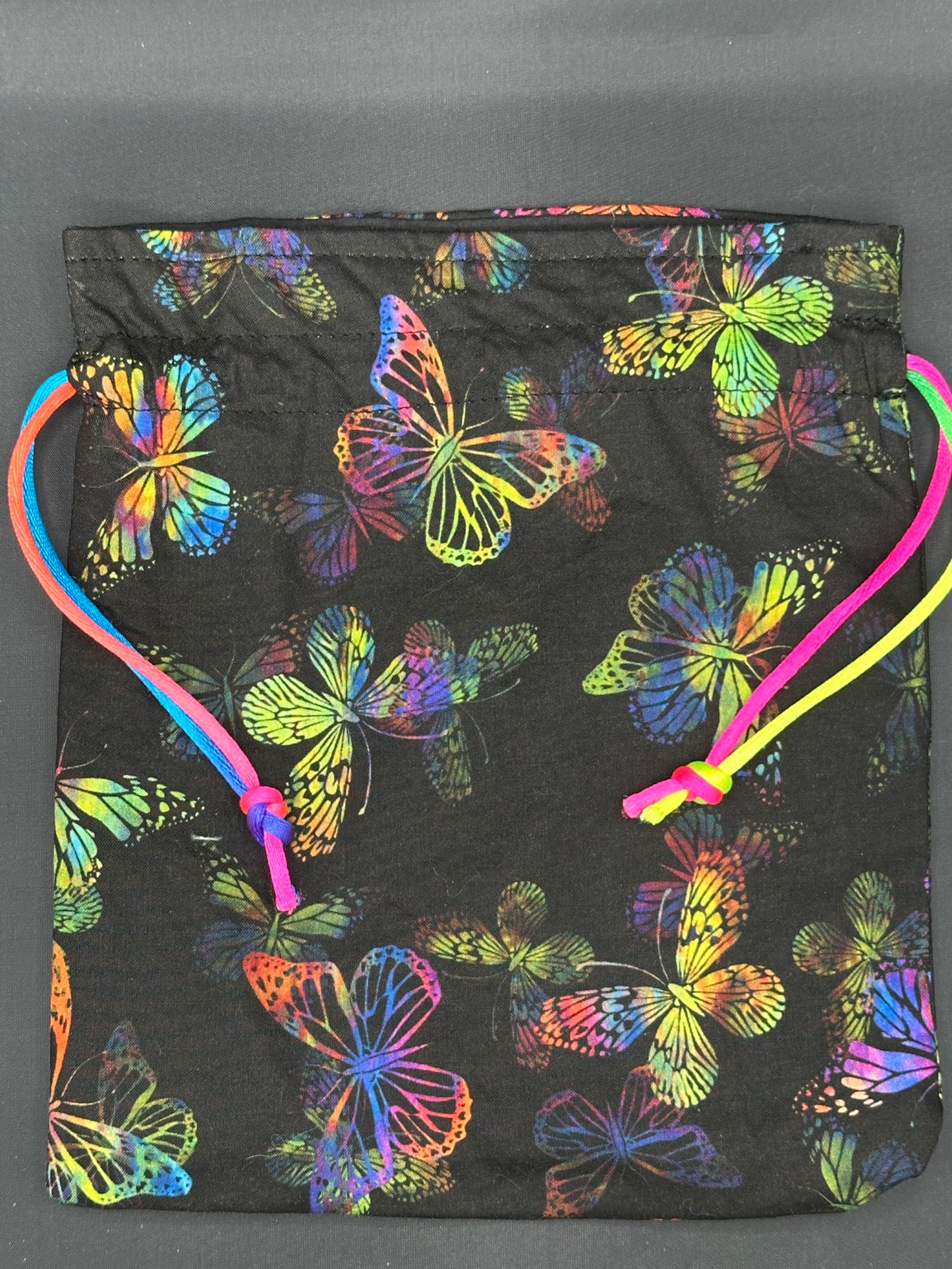 butterflies on black draw string