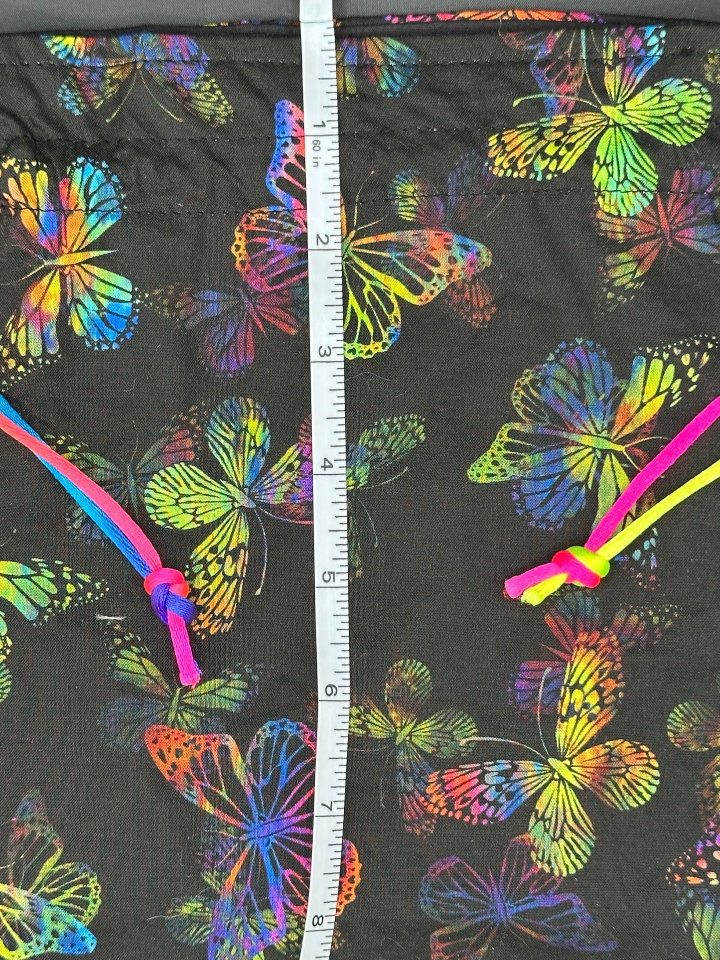 butterflies on black draw string
