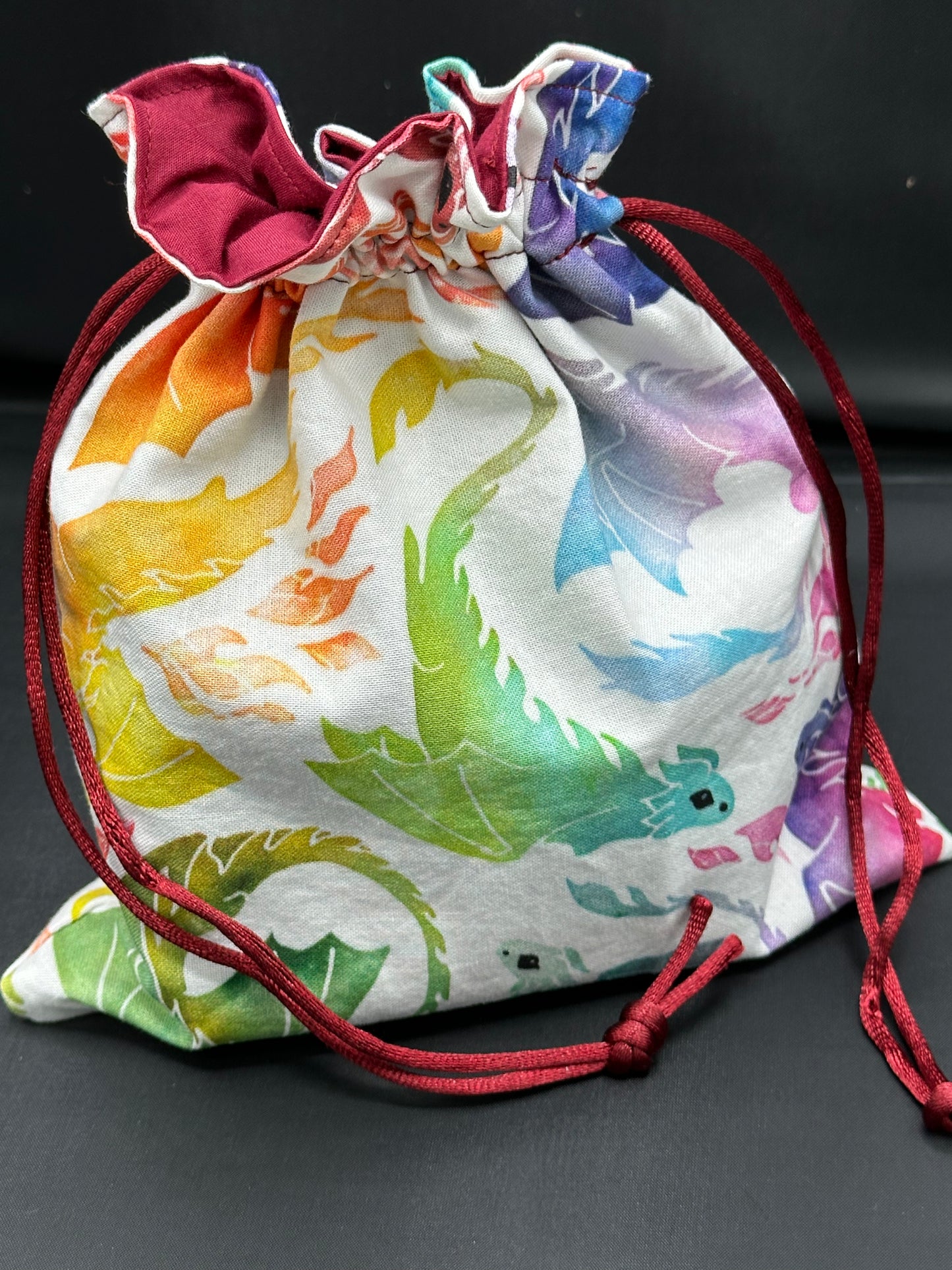 dragons - multi-color drawstring