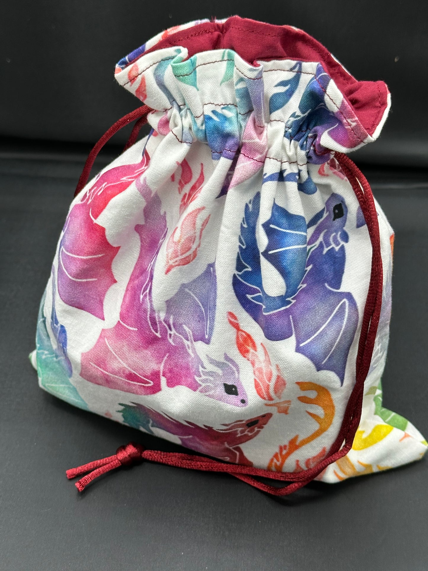 dragons - multi-color drawstring