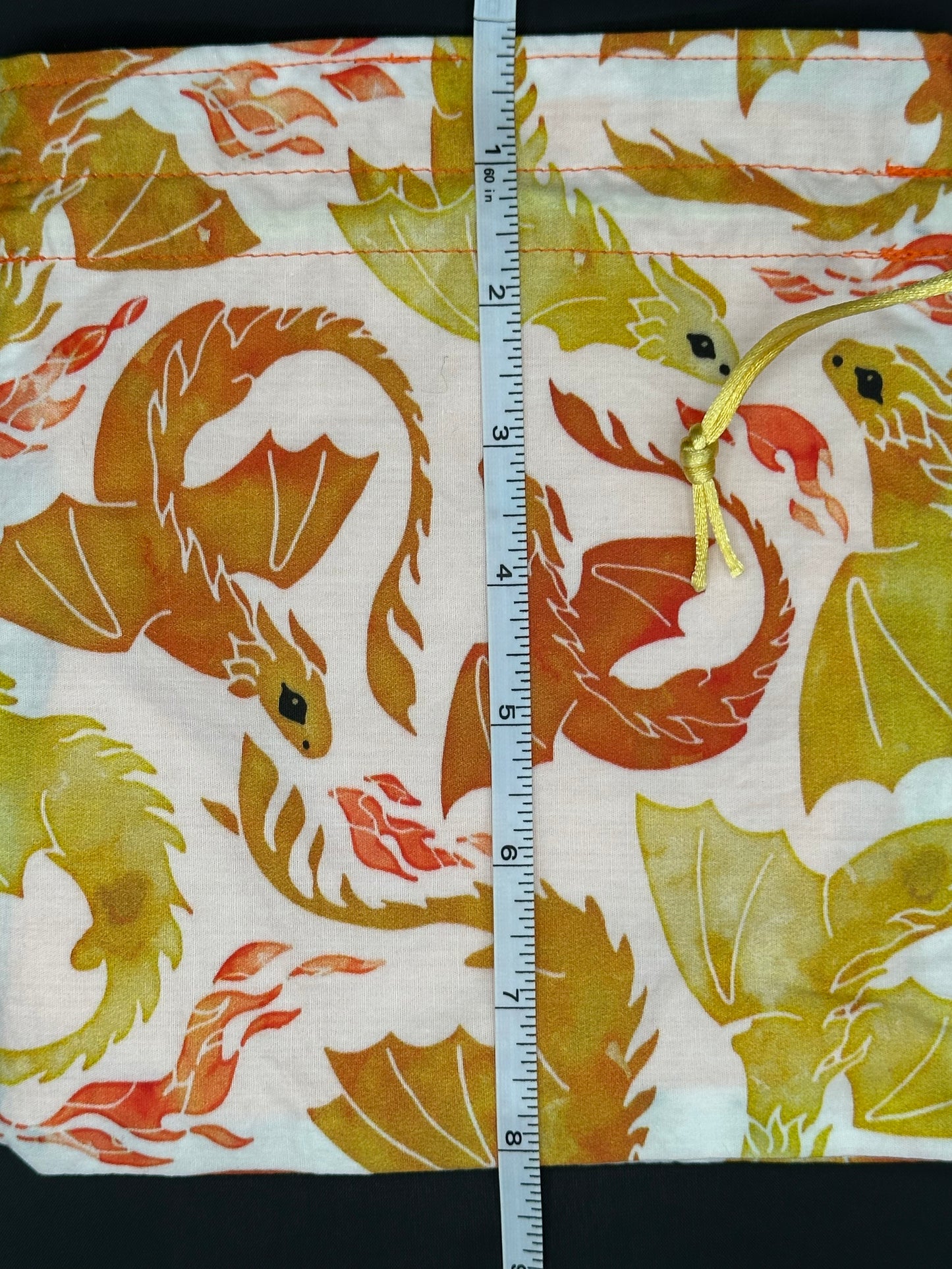 dragons - orange and yellow drawstring