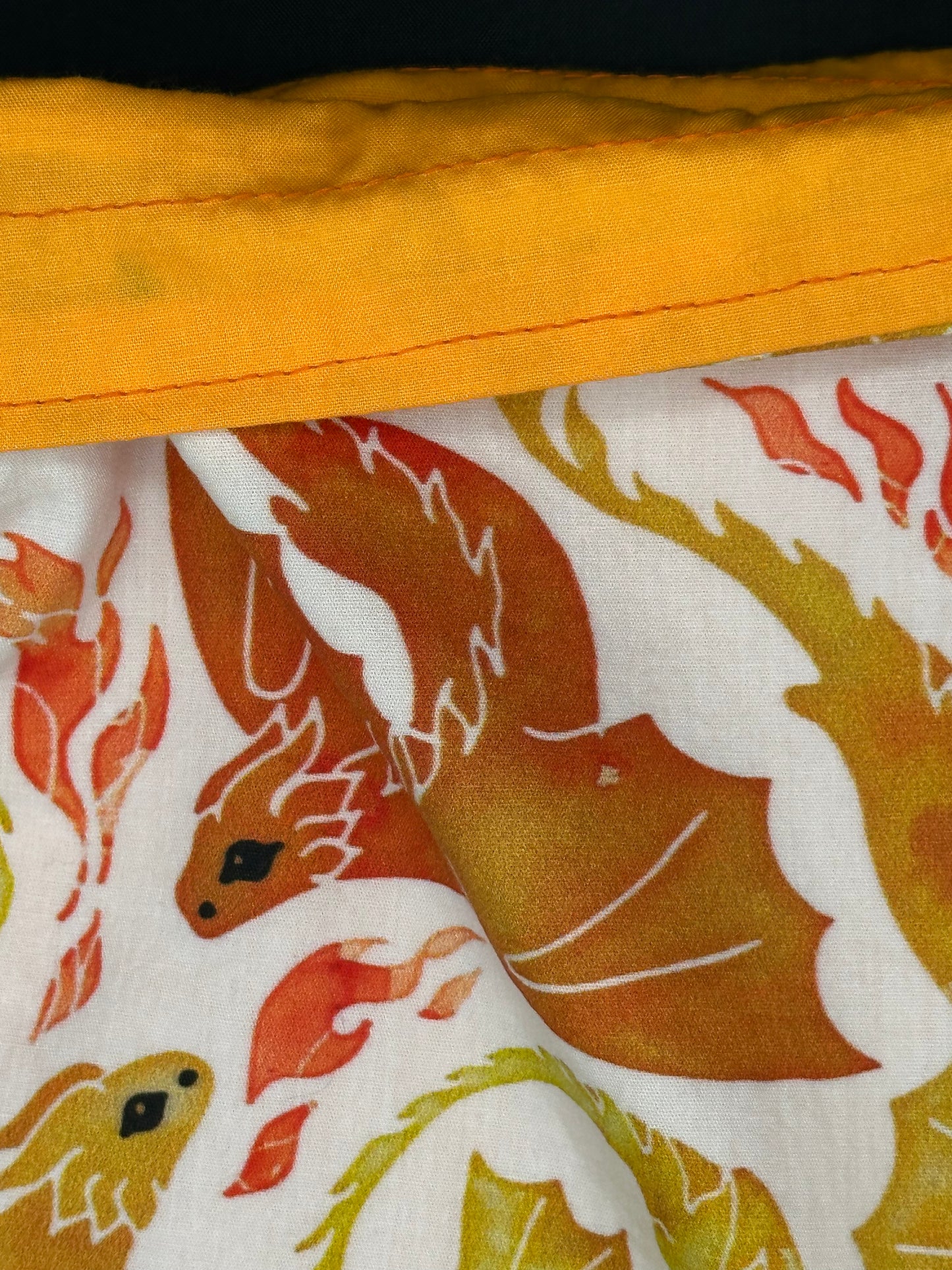 dragons - orange and yellow drawstring