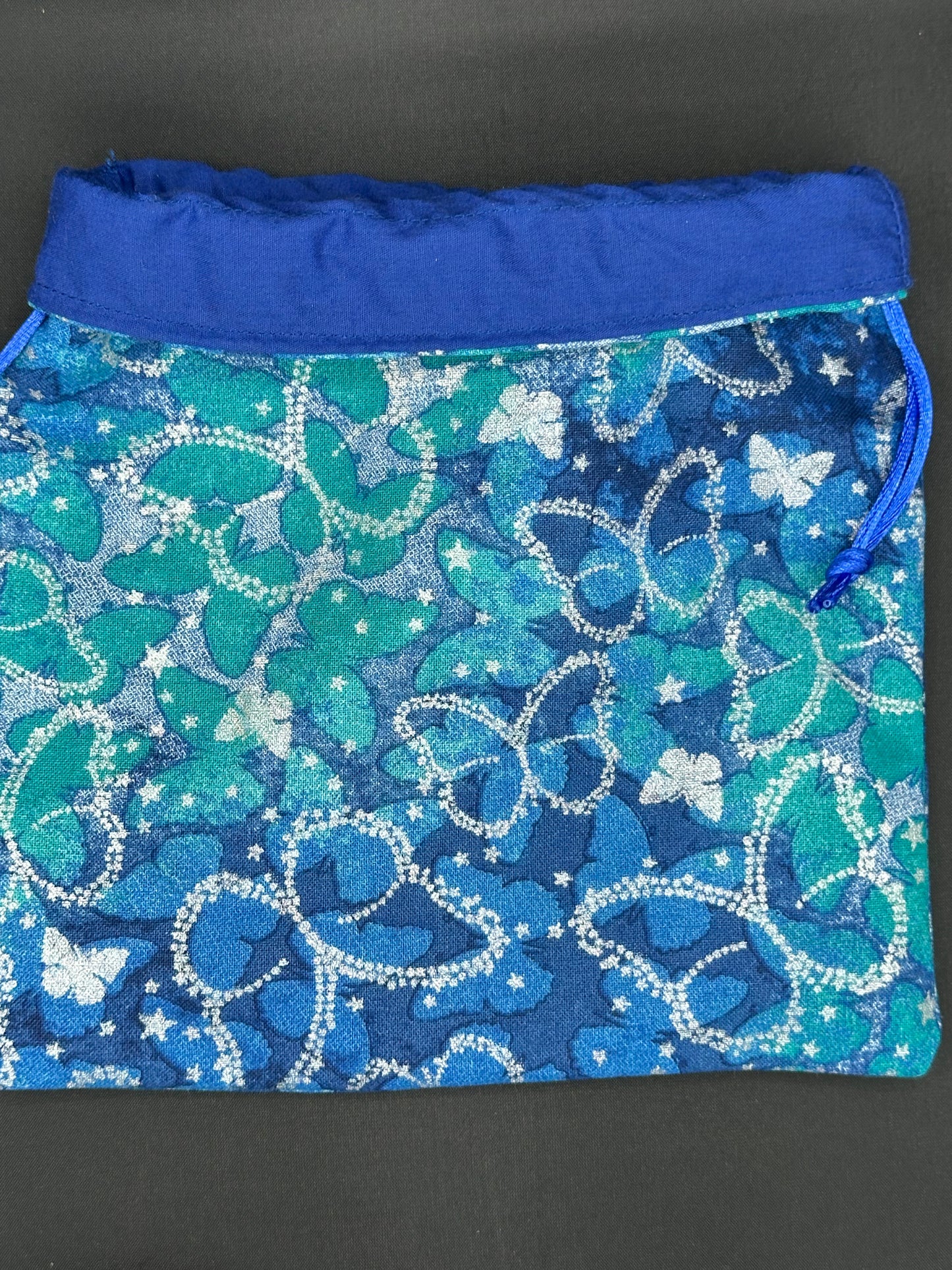 butterflies - blue and aqua draw string