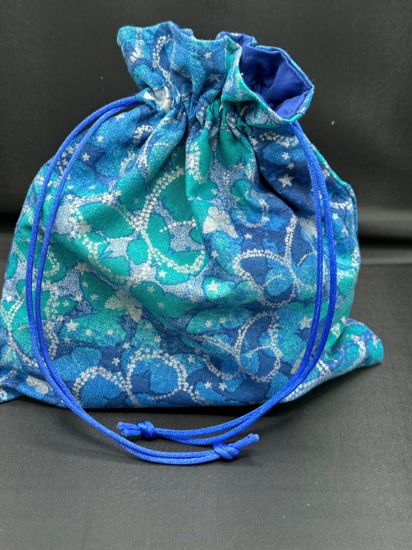butterflies - blue and aqua draw string