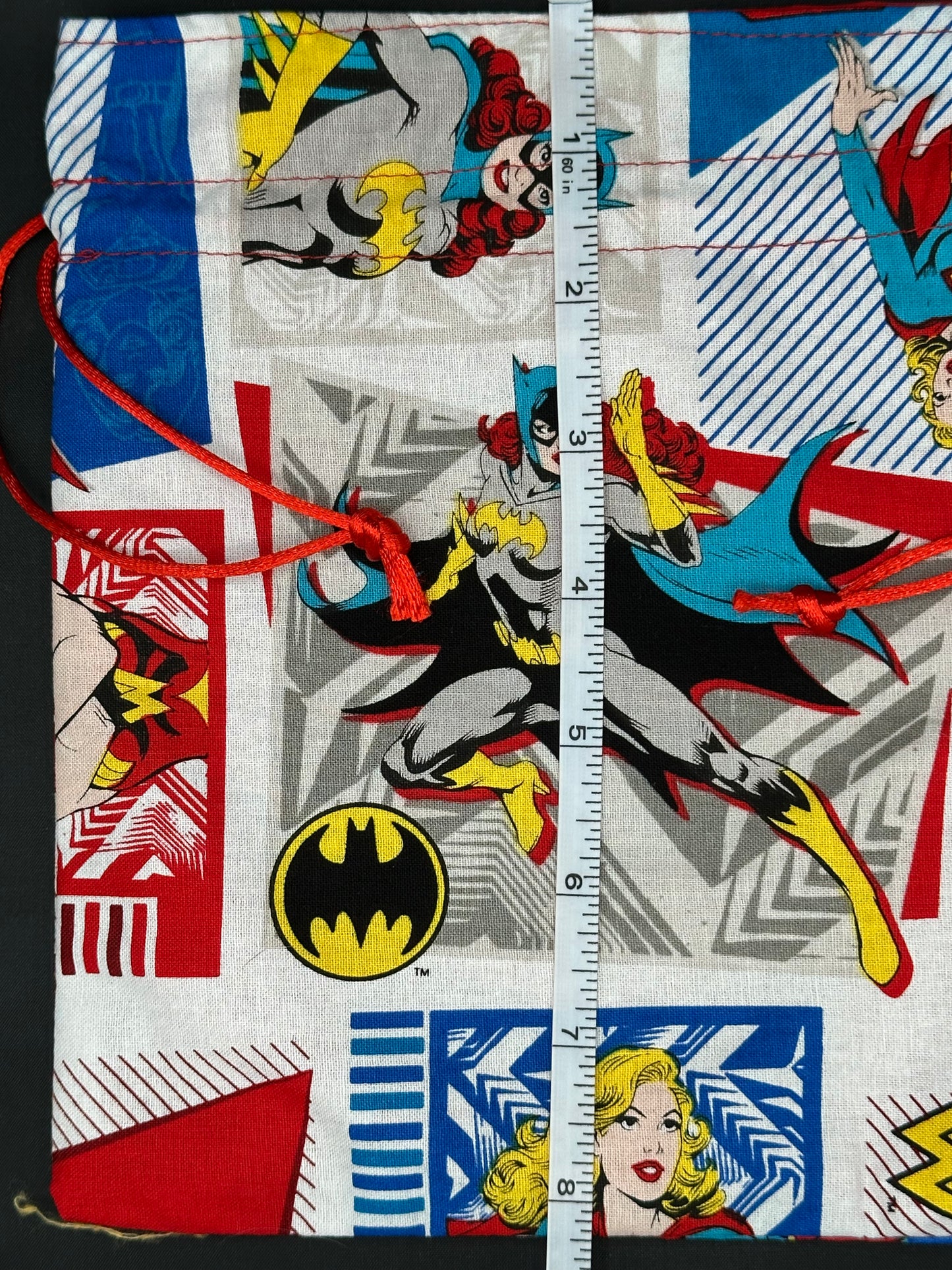 female super heros draw string bag
