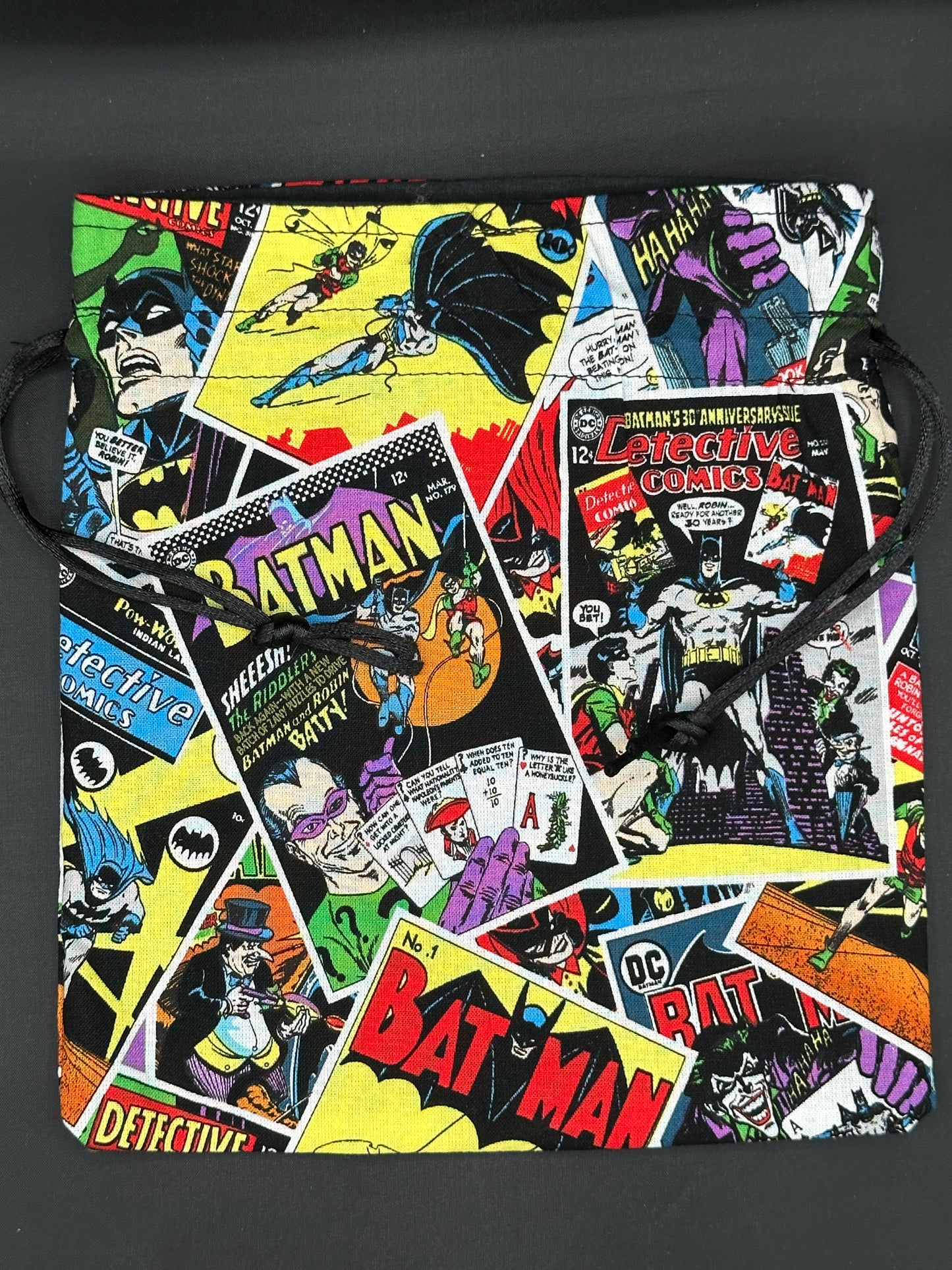 Batman comic draw string bag