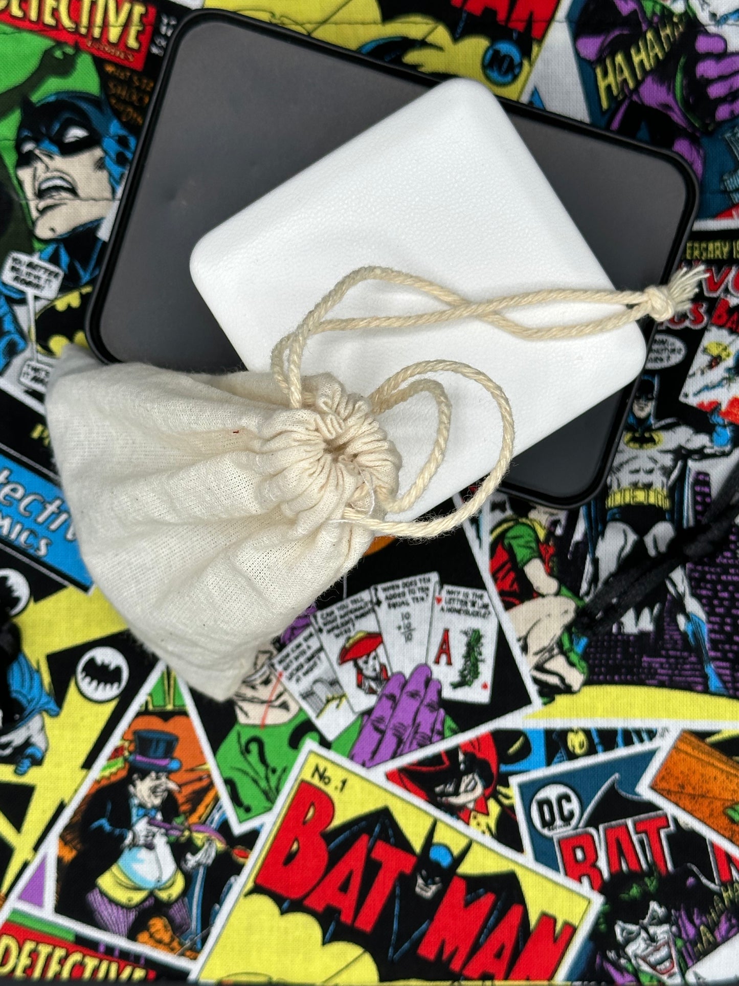 Batman comic draw string bag