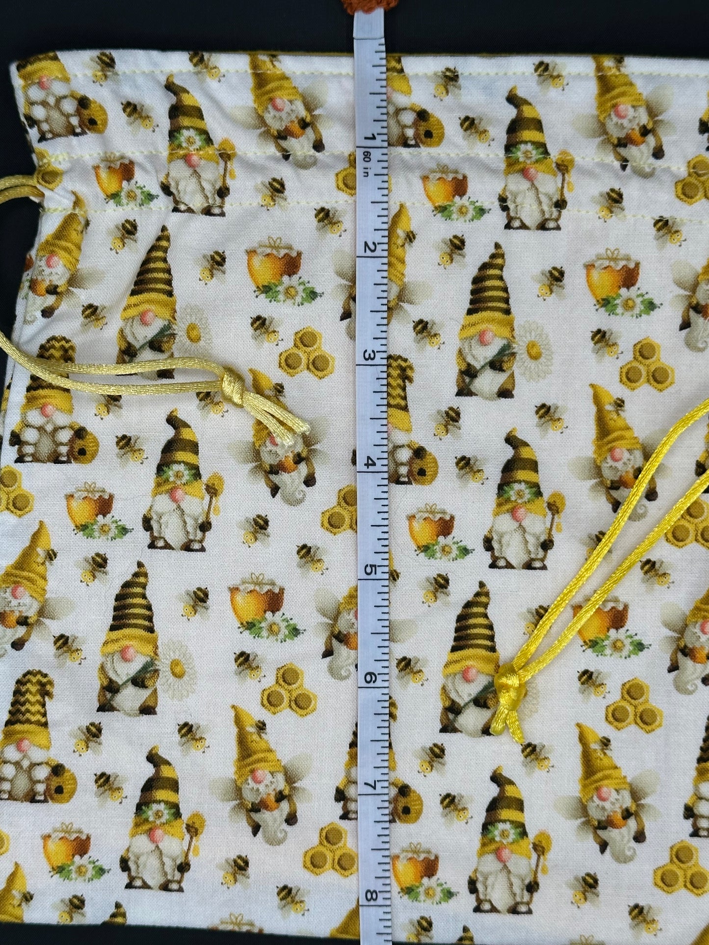 bumble bee gnome draw string bag