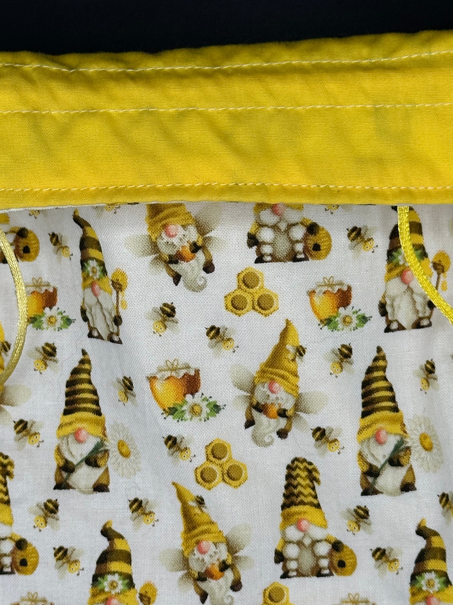 bumble bee gnome draw string bag