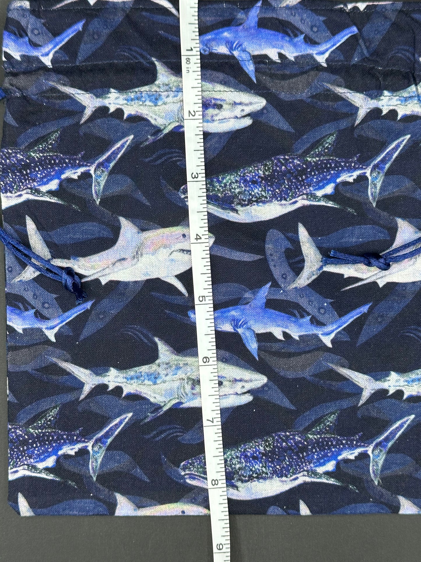 sharks draw string bag - navy