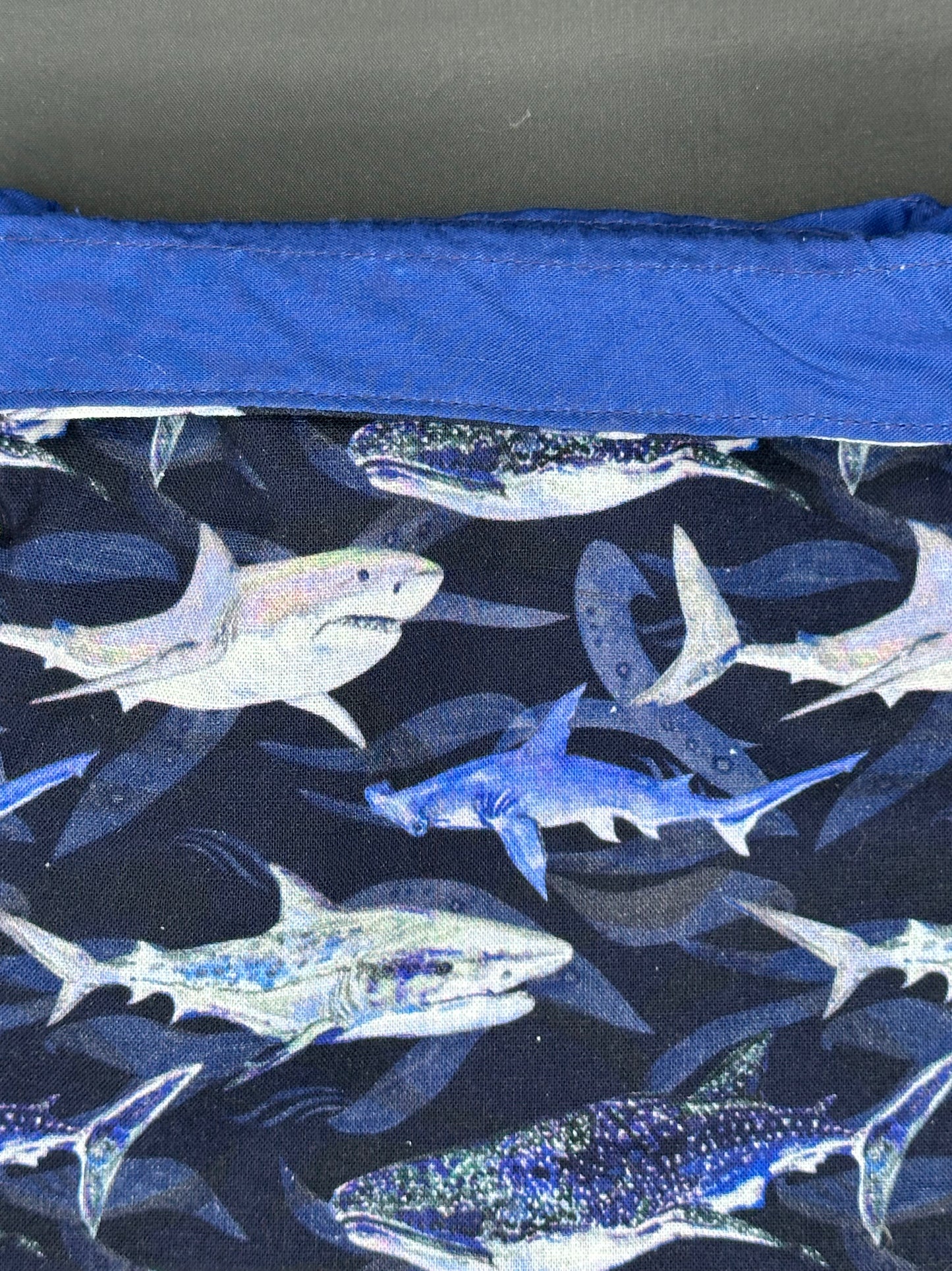 sharks draw string bag - navy