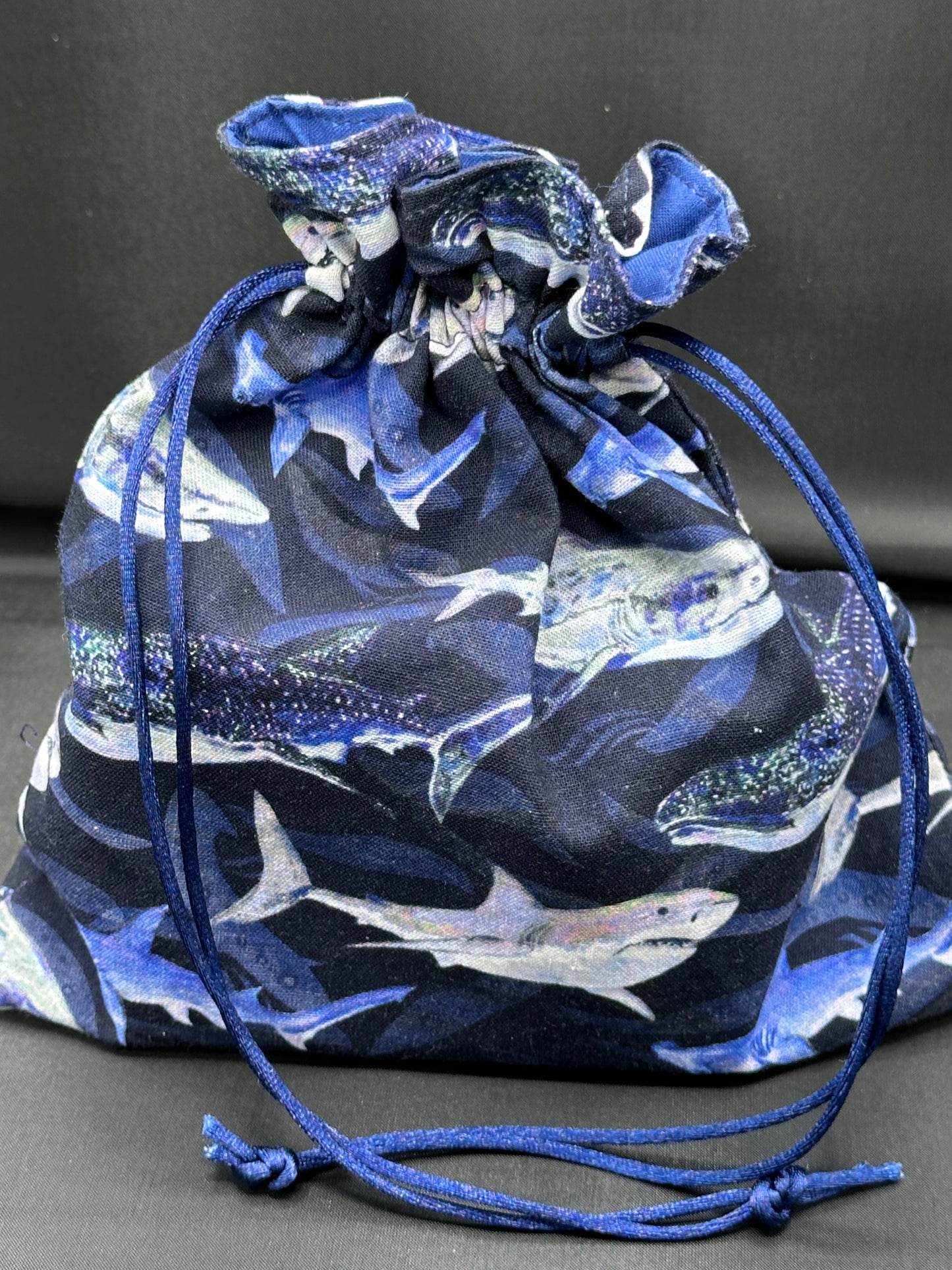 sharks draw string bag - navy