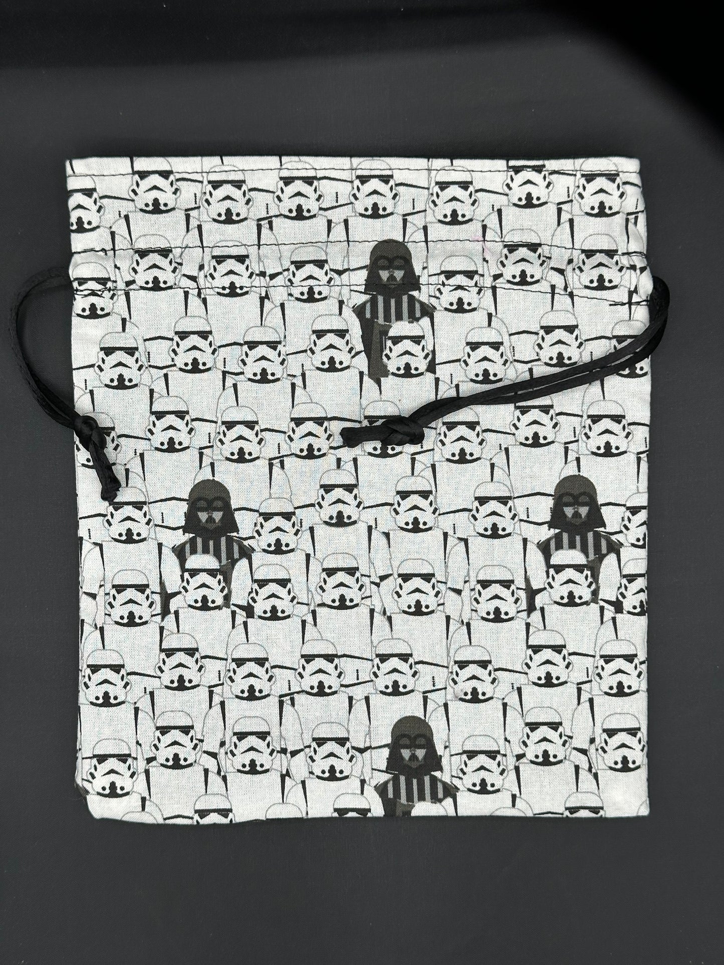 Darth Vader and storm troopers draw string bag