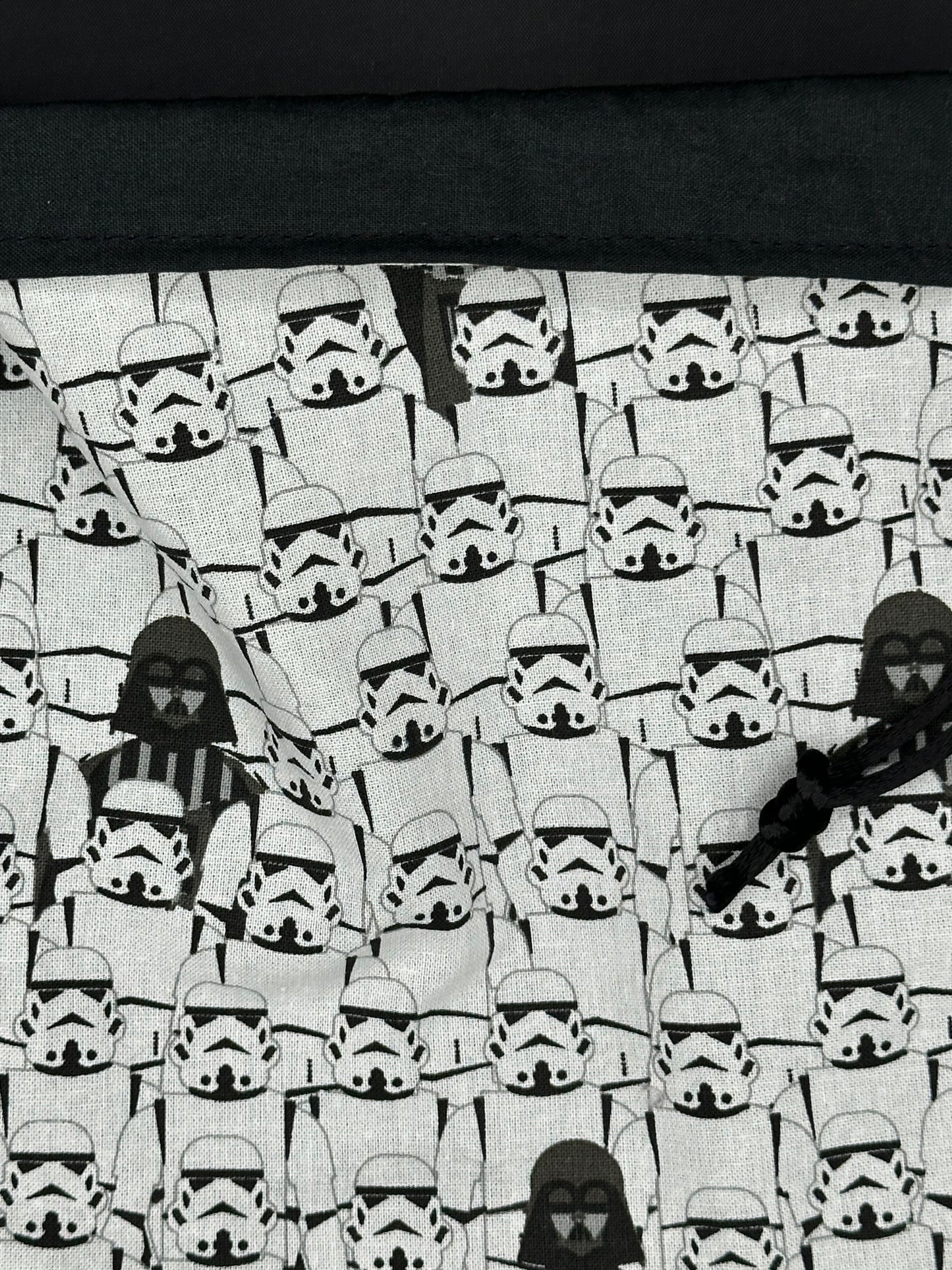 Darth Vader and storm troopers draw string bag