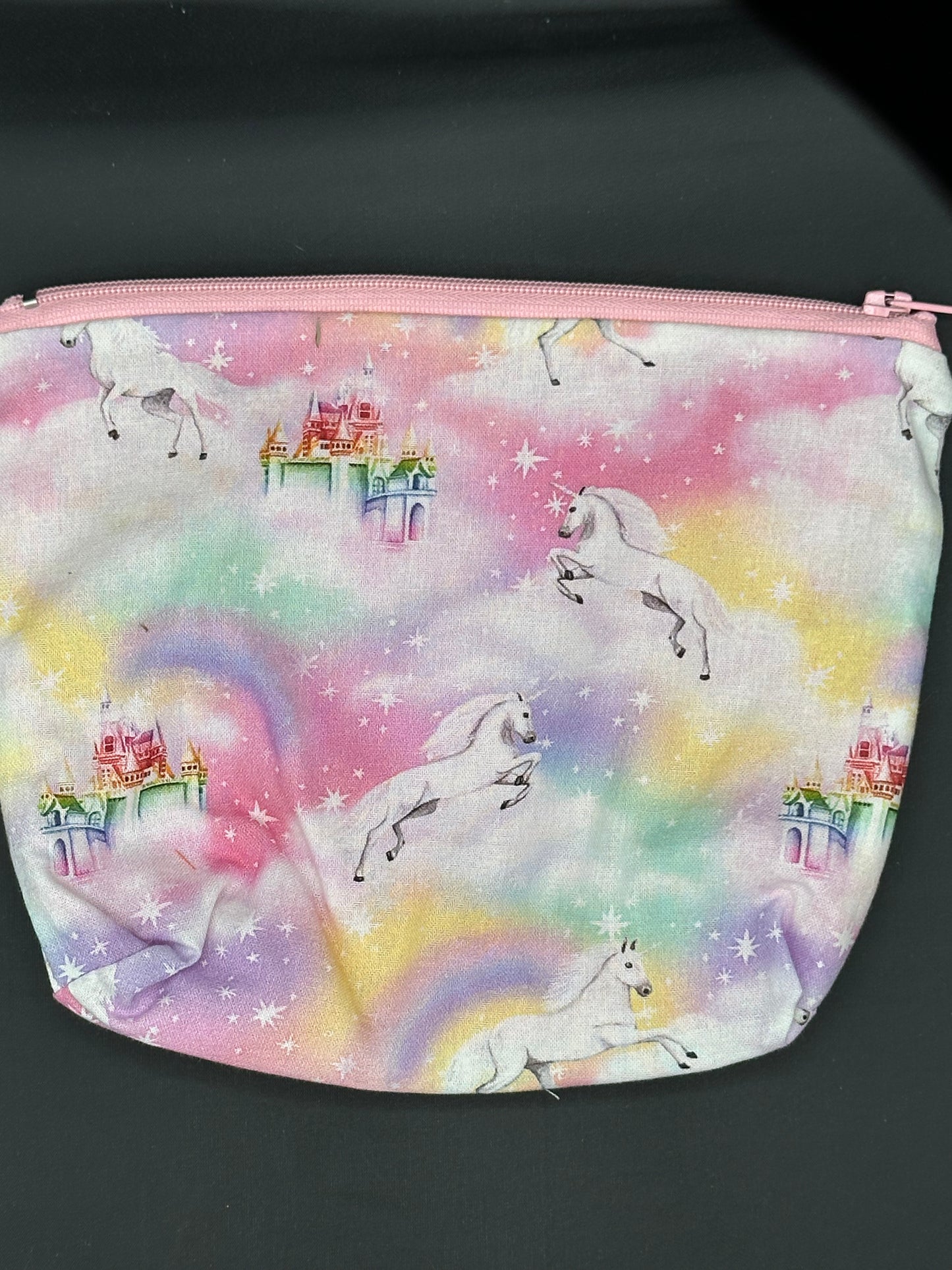 unicorns and rainbows on pink