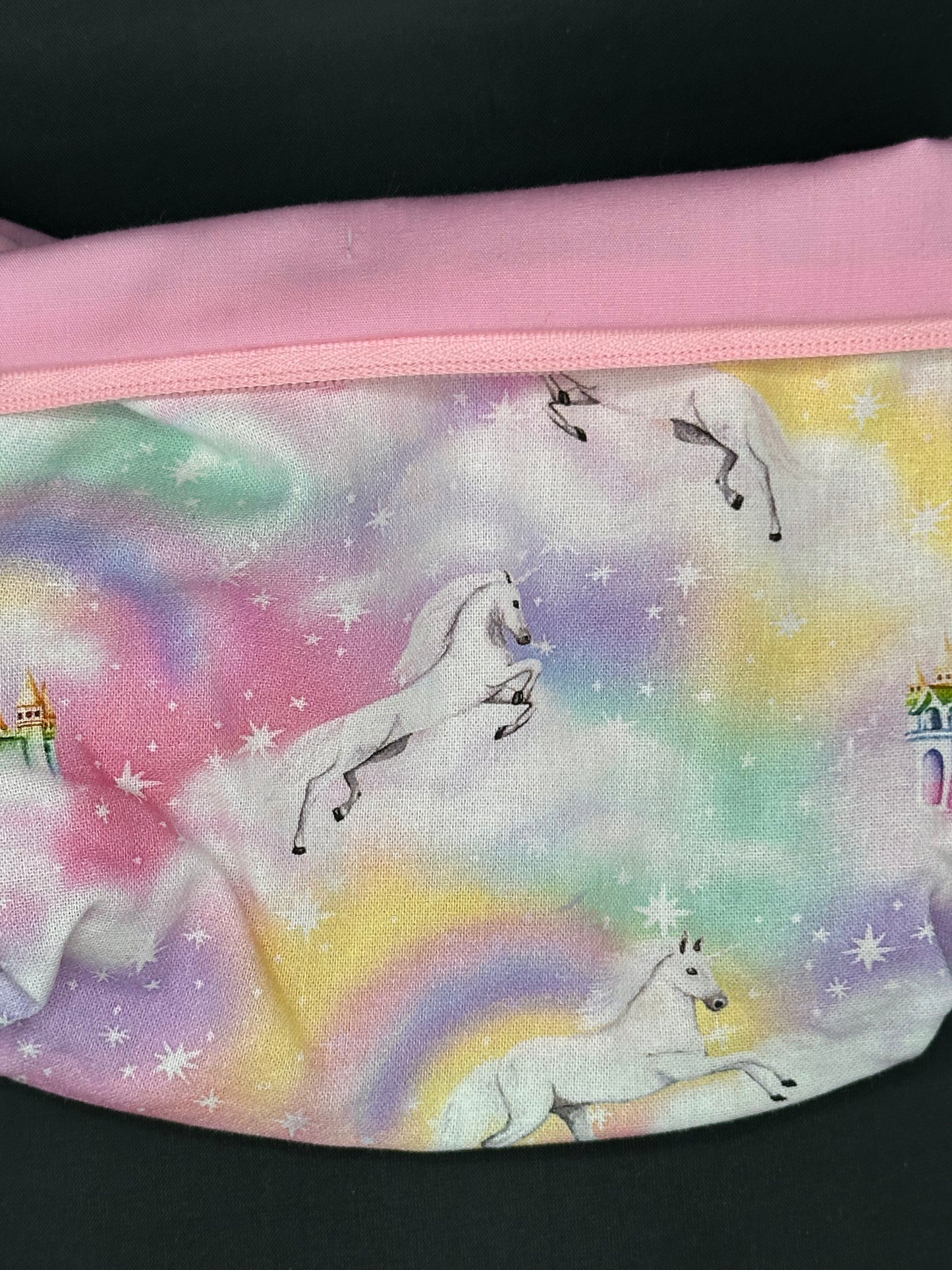 unicorns and rainbows on pink