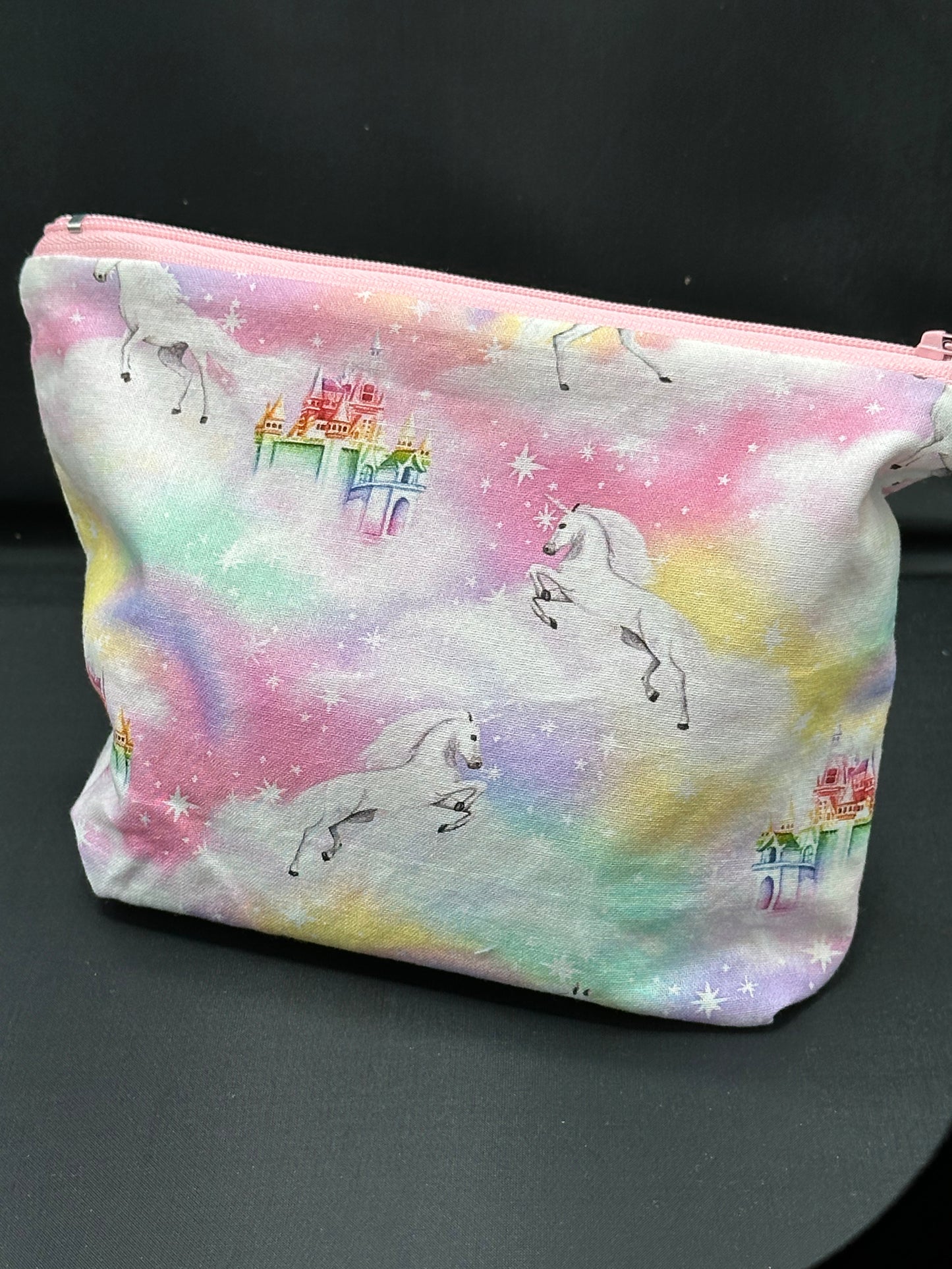 unicorns and rainbows on pink
