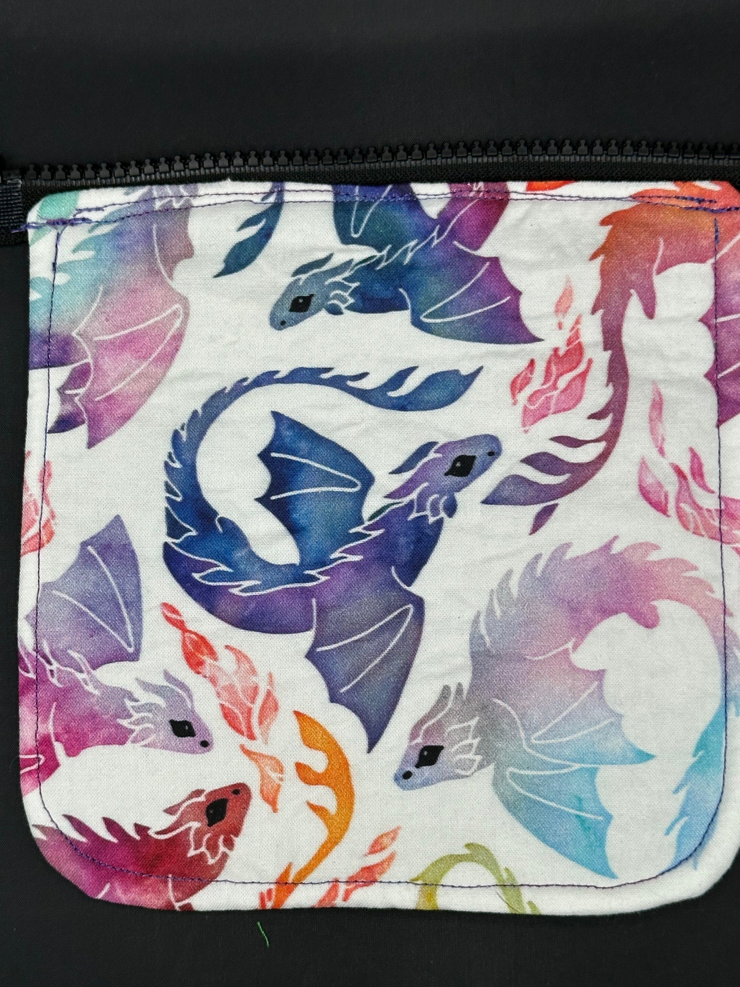 Dragons multi-color 7" purse flap