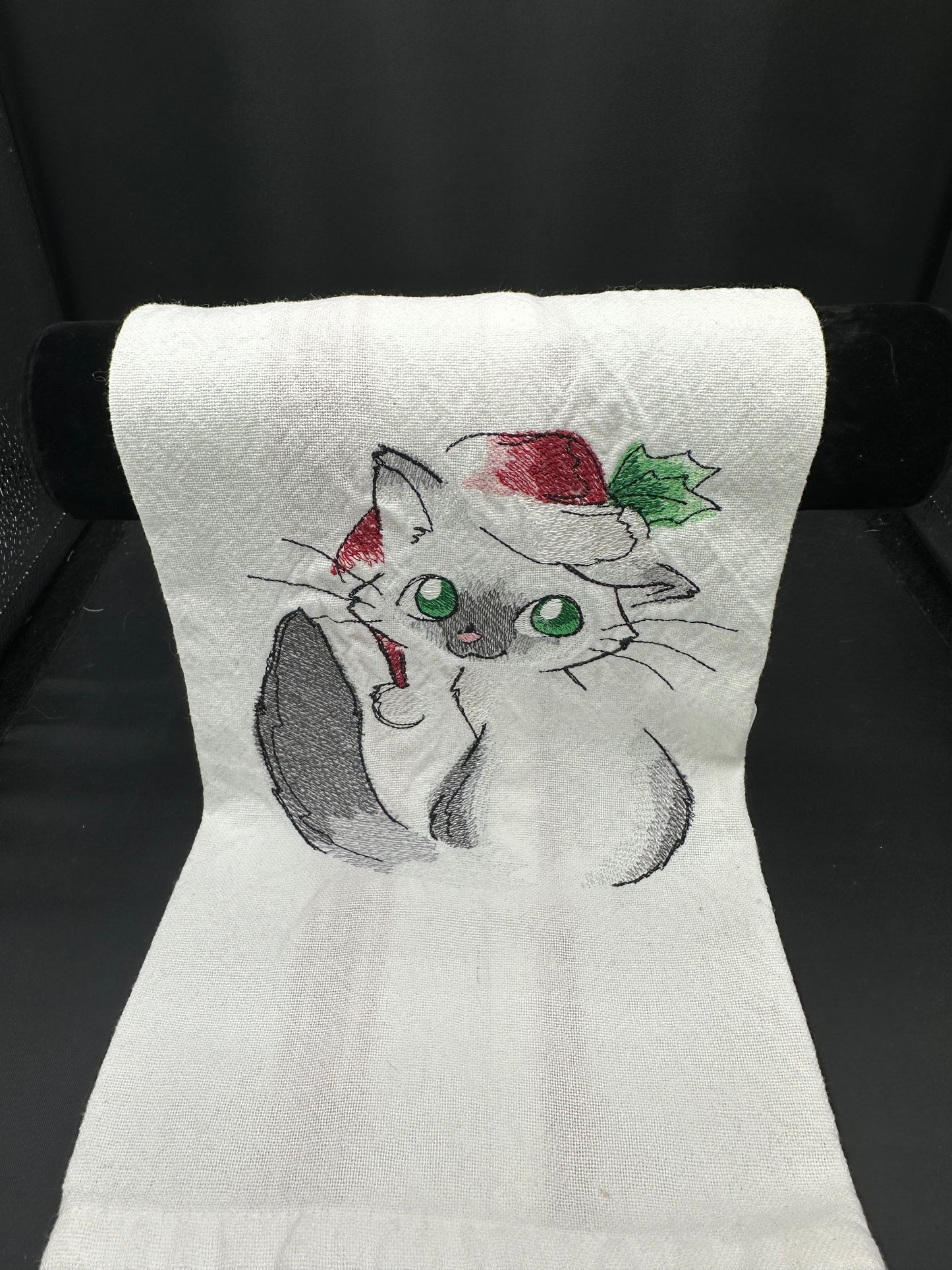 Kitty - Christmas outline towel
