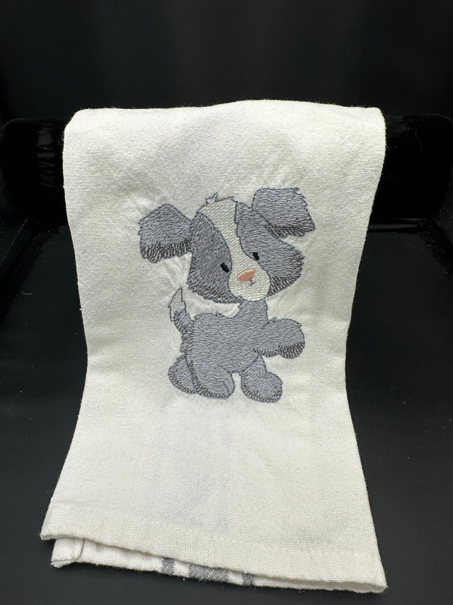 grey standing dog - mylar towel