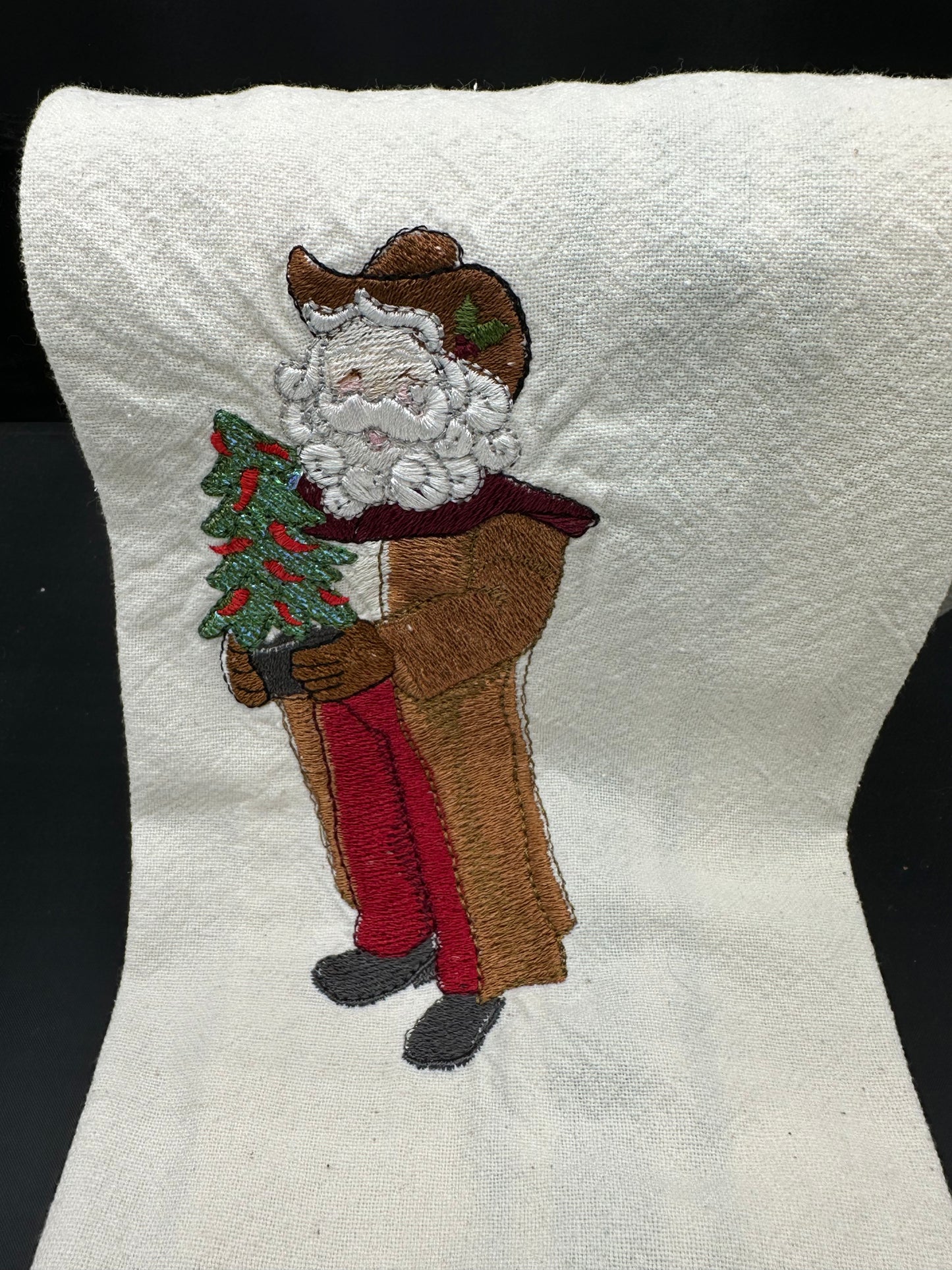 Santa & jalapeno tree towel
