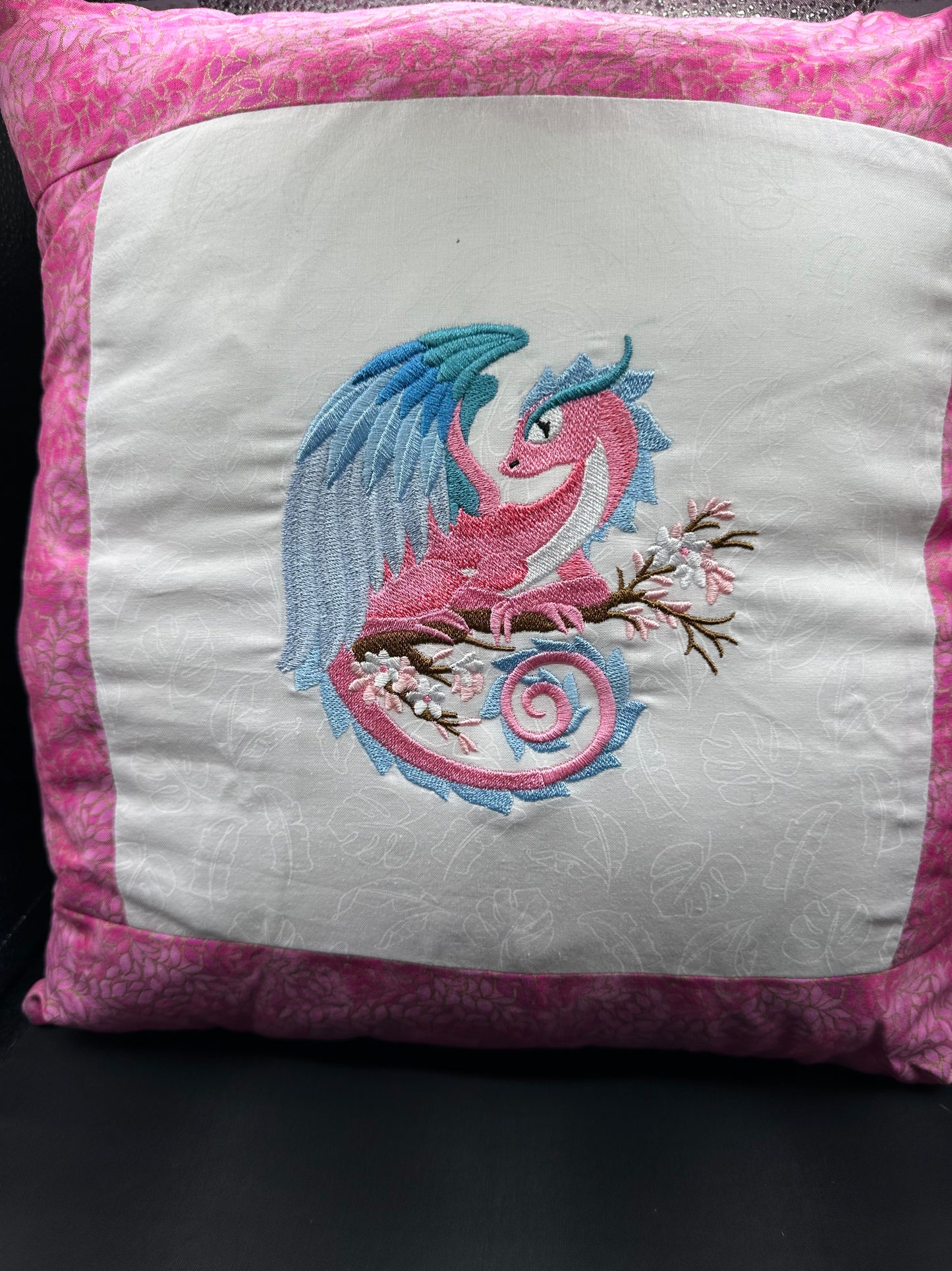 Embroidered Spring Dragon Pillow