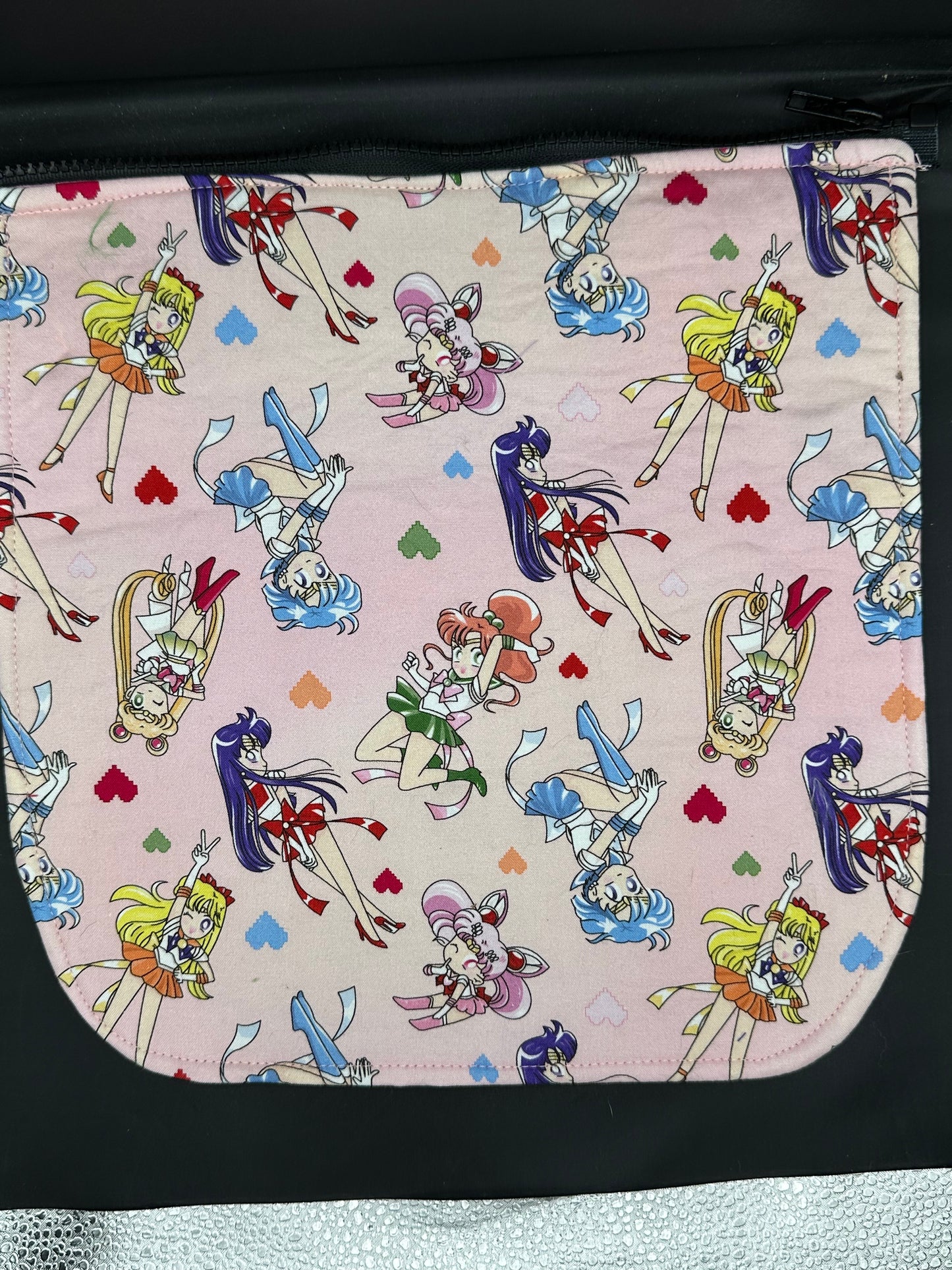 sailor moon - pink 12" purse flap