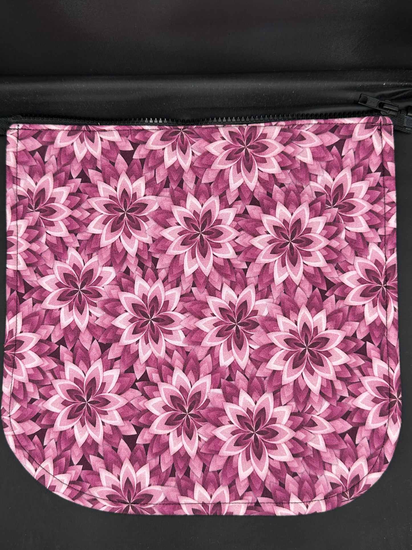 burgundy flower pattern 12" purse flap