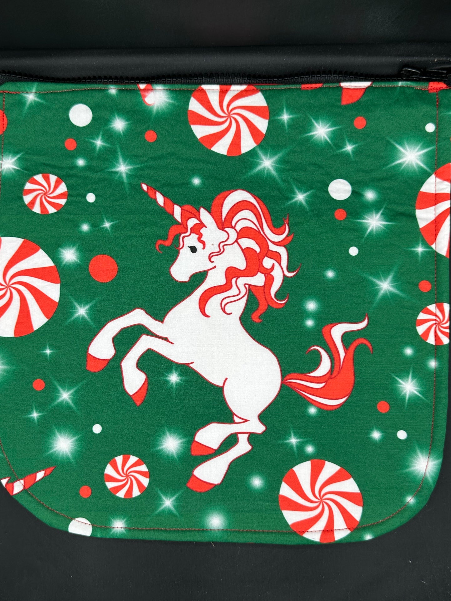 Unicorn - Christmas 12" purse flap