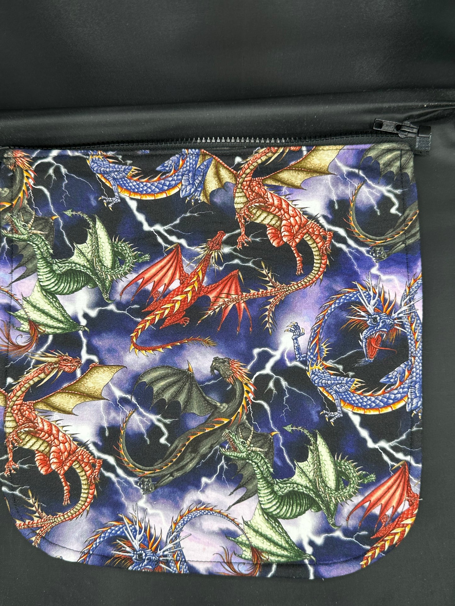 Dragons - lightening 12" purse flap