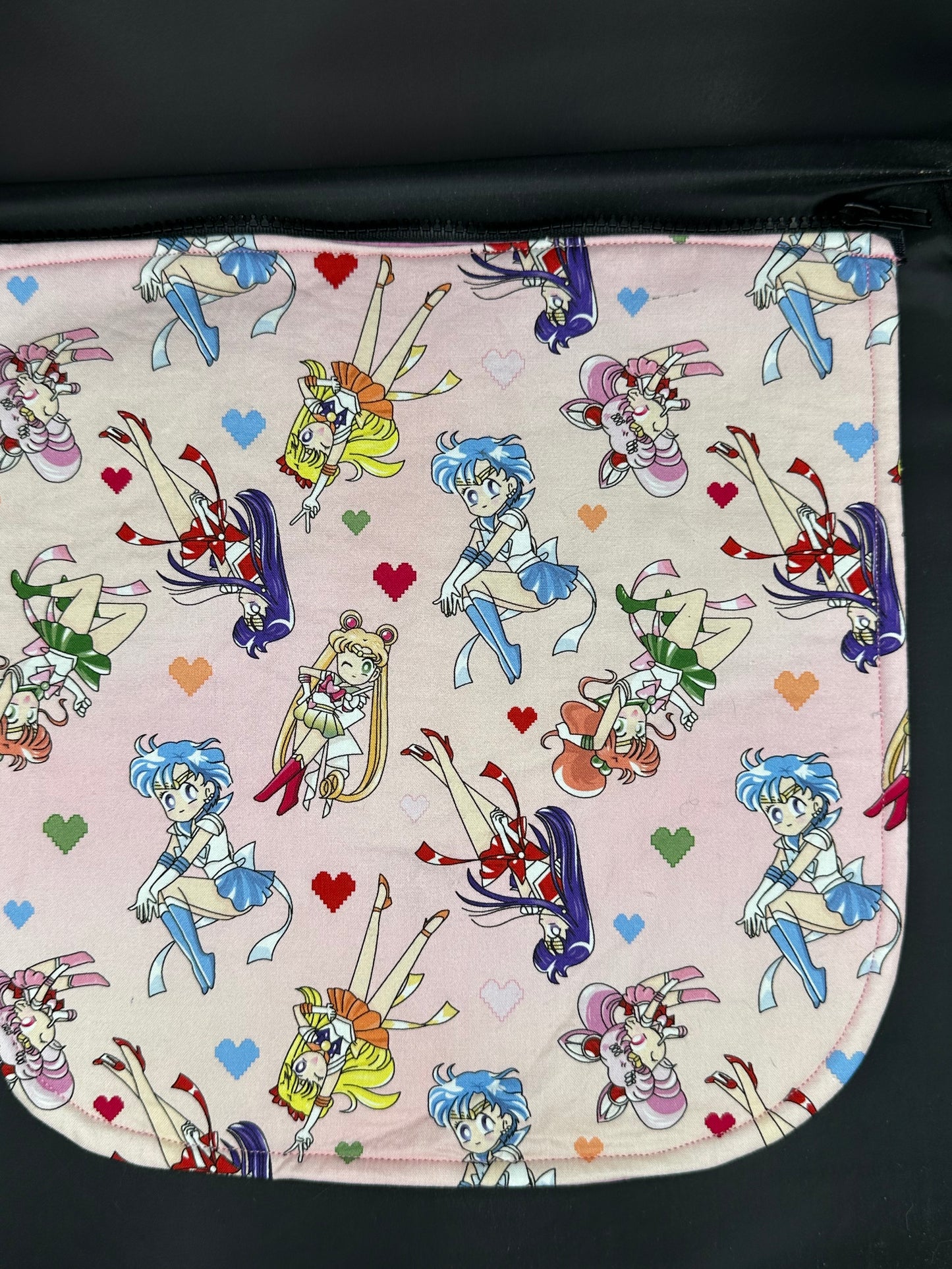 sailor moon - pink 12" purse flap