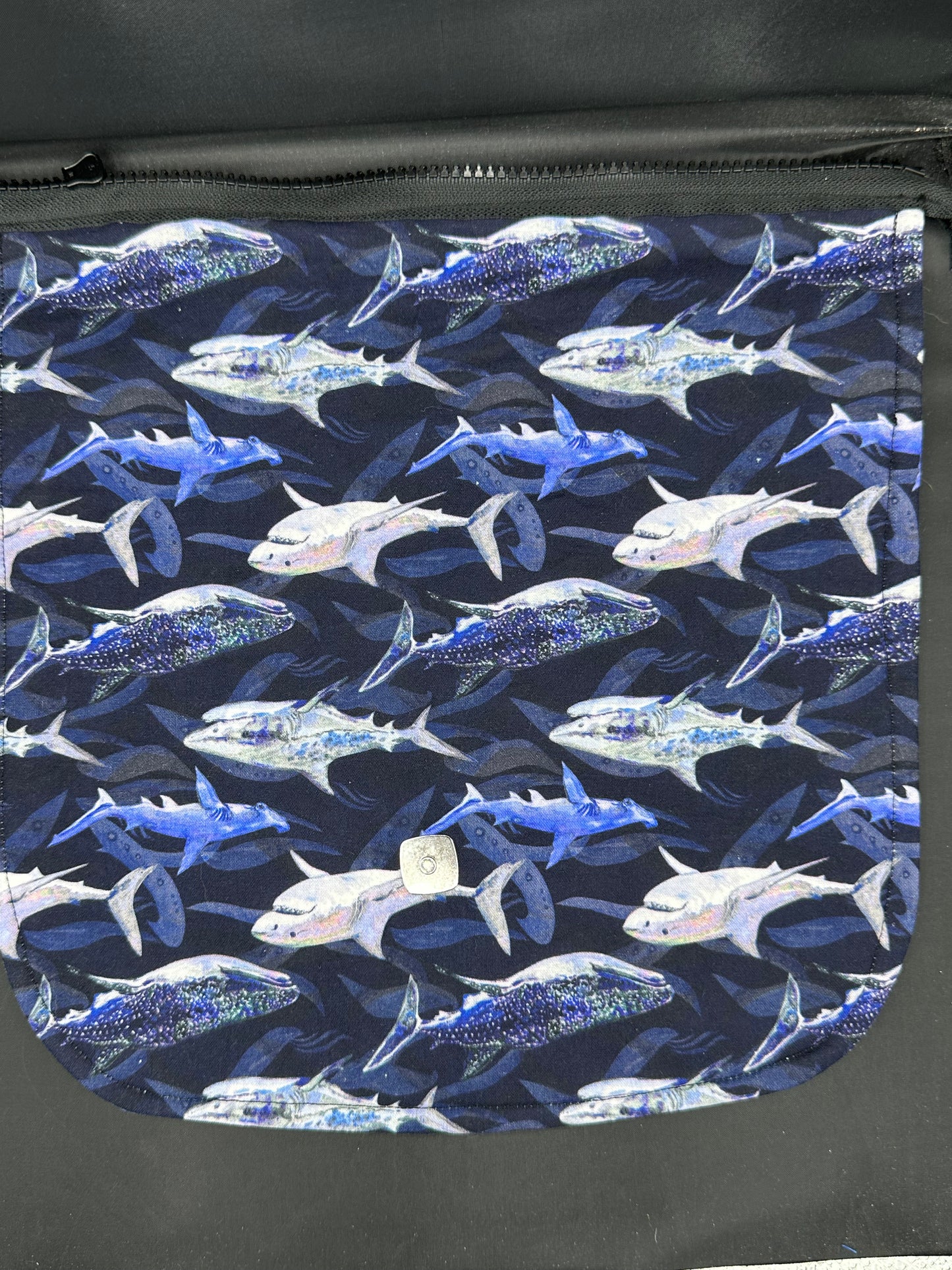 sharks 12" purse flap
