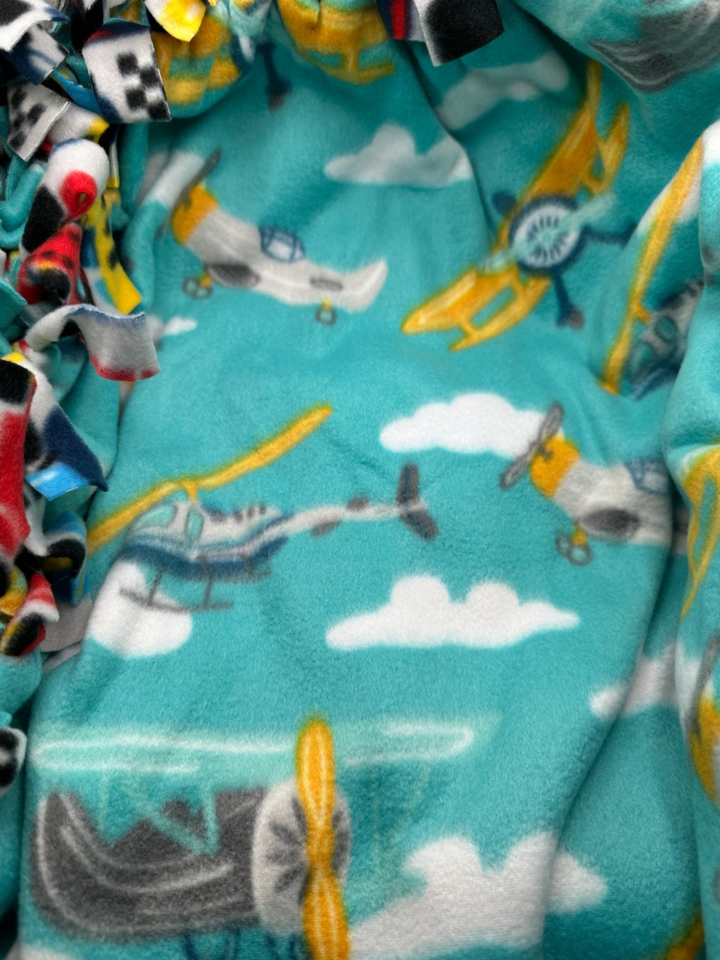 Cars and Airplanes fleece blanket