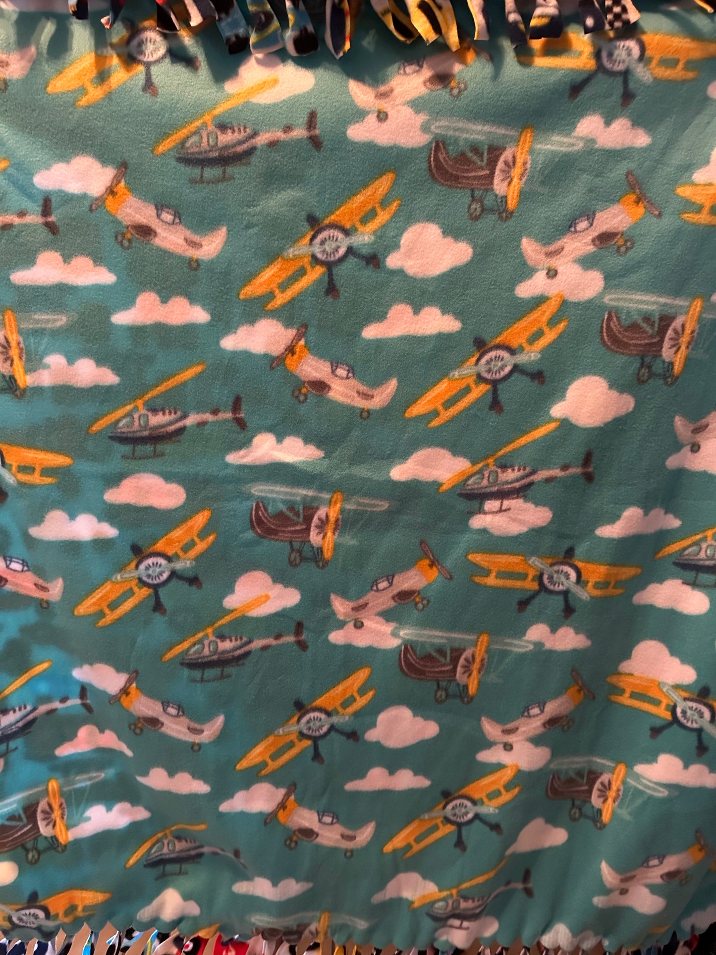 Cars and Airplanes fleece blanket