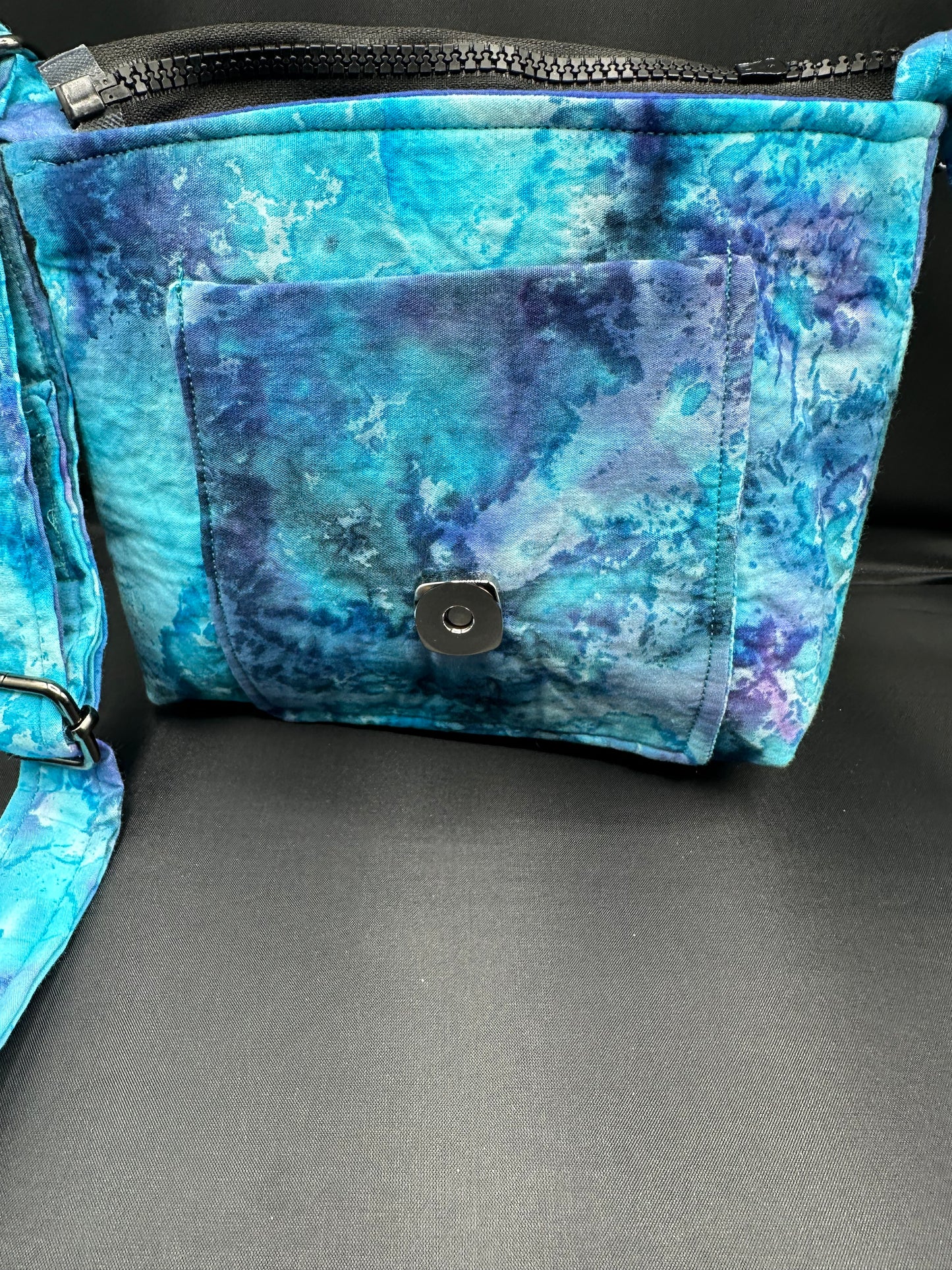 Aqua and purple 7" purse