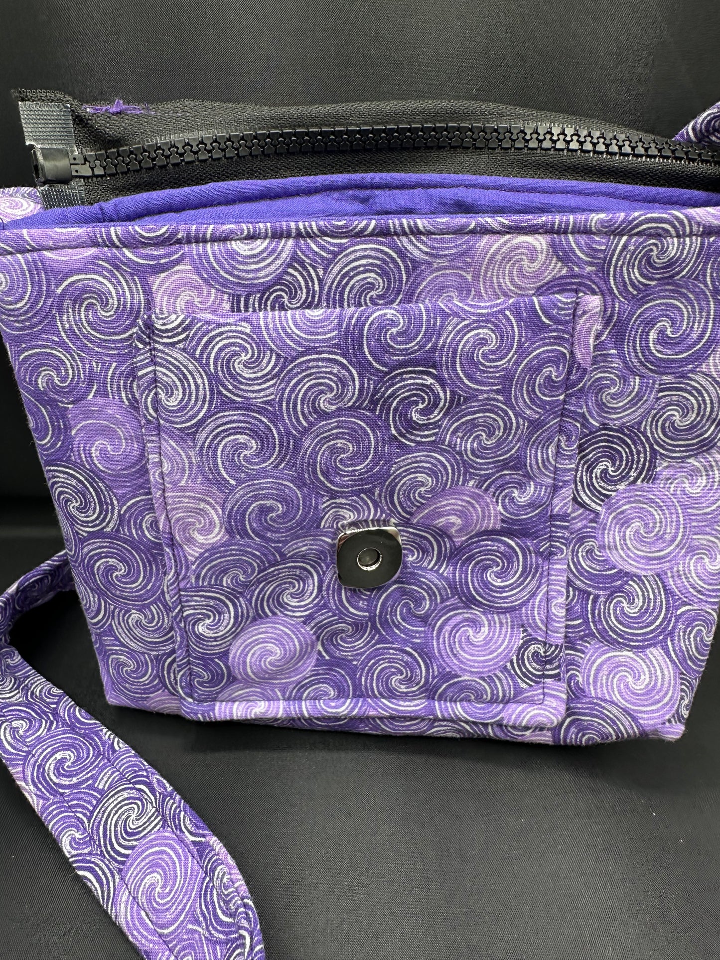 Purple swirl 7" purse