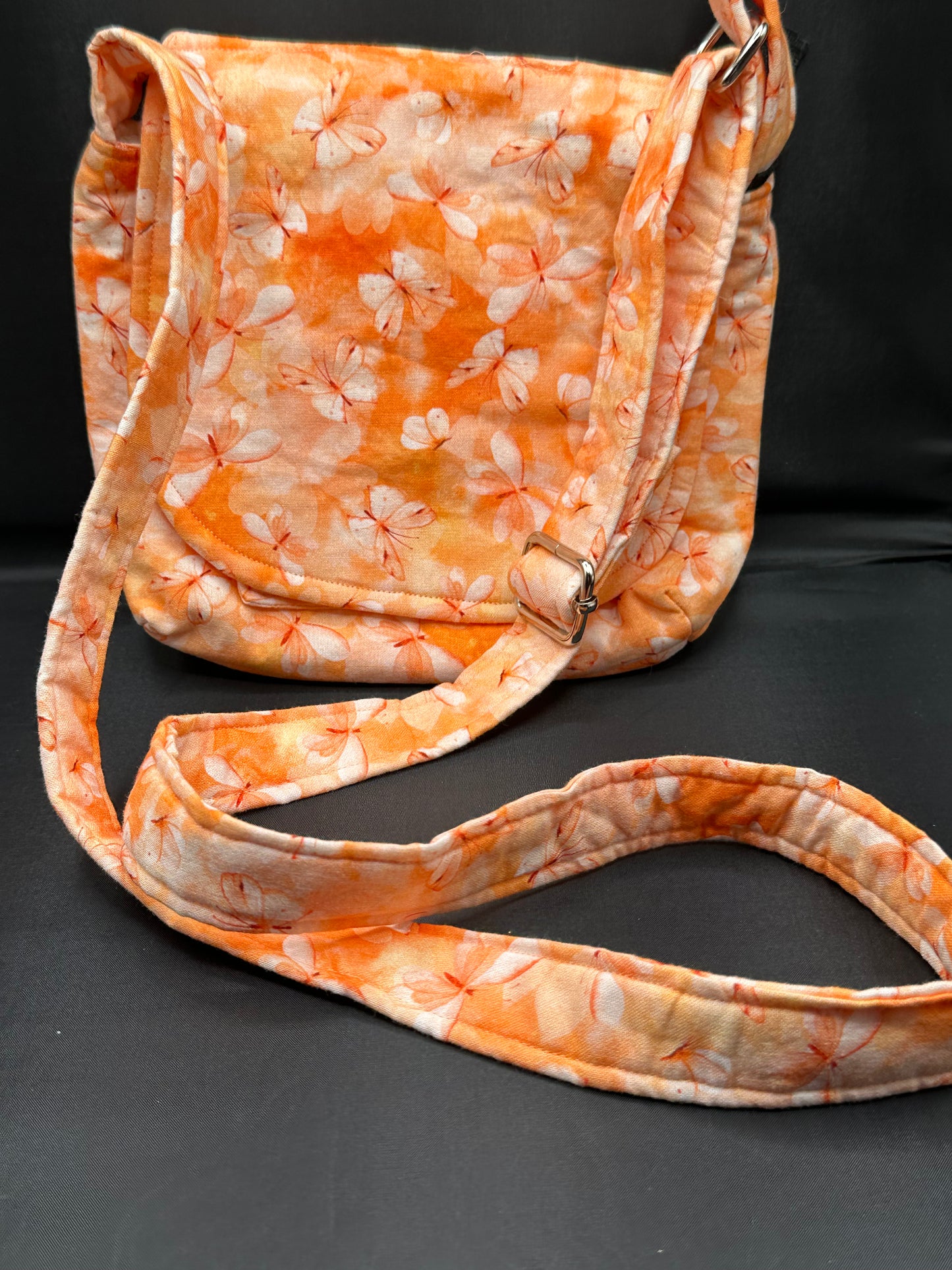 orange butterflies 7" purse