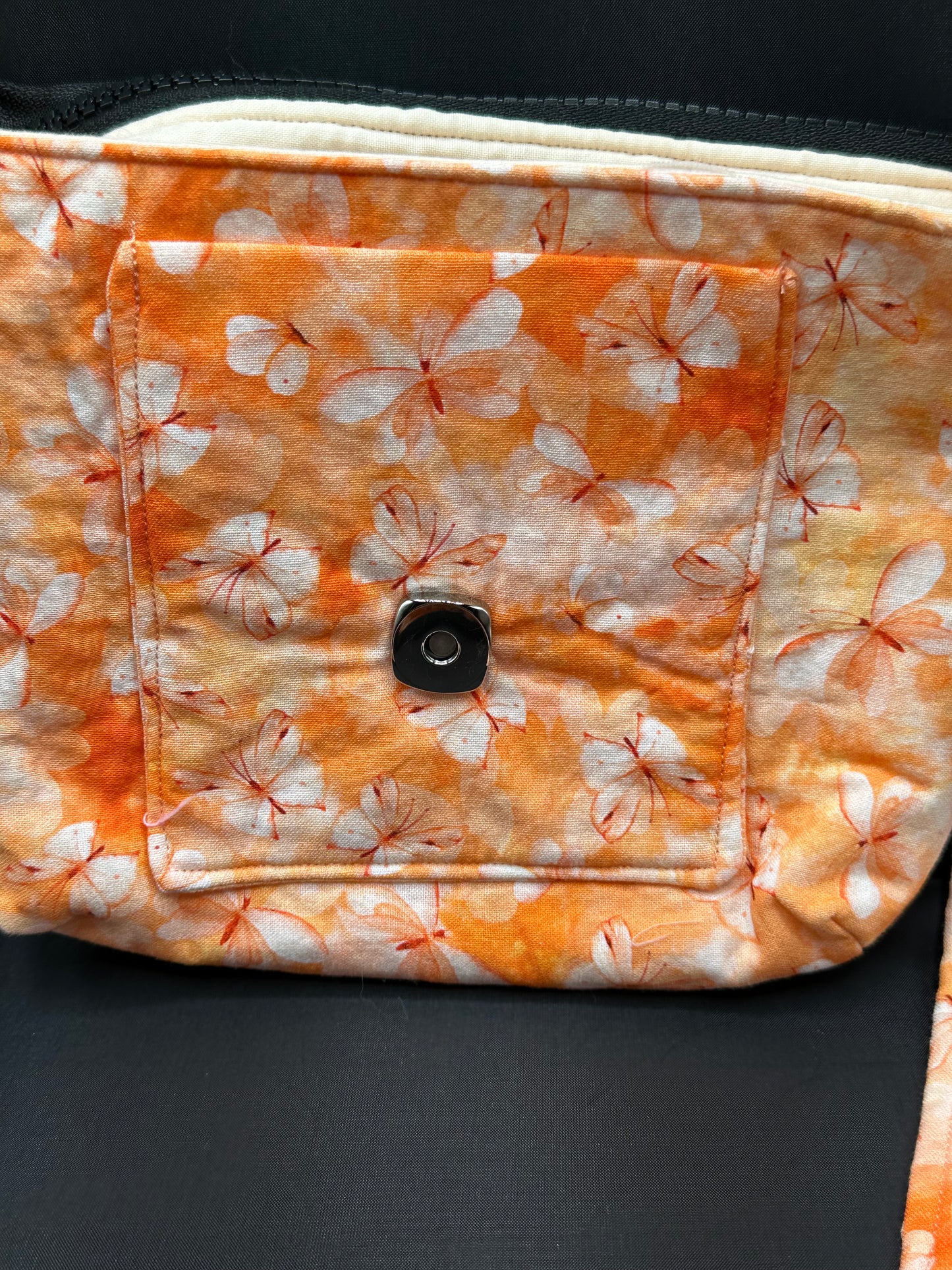 orange butterflies 7" purse