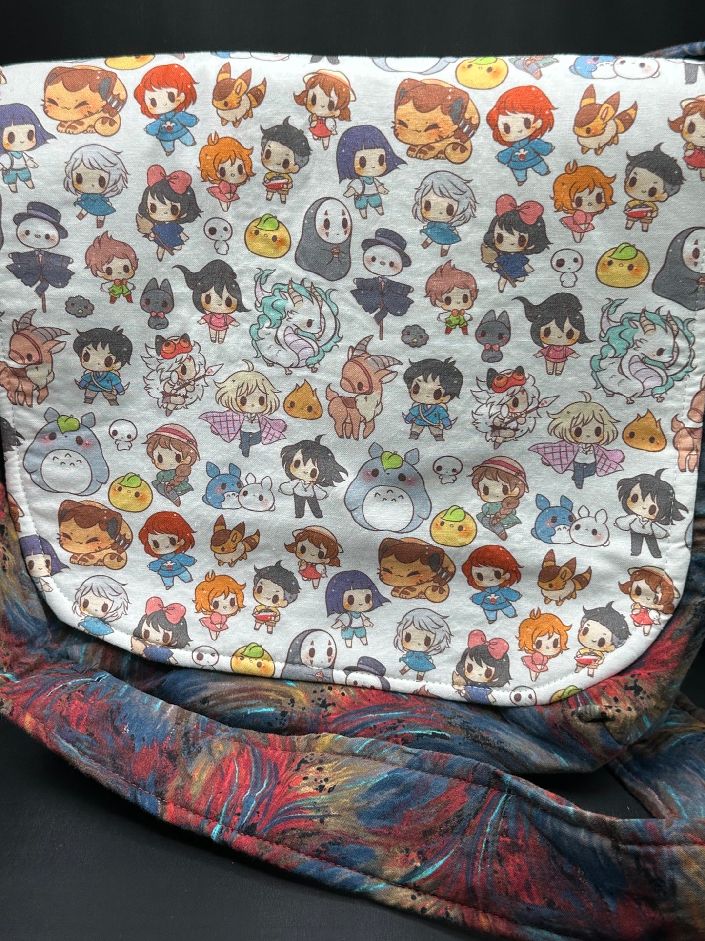 colorful swirl 12" messenger bag
