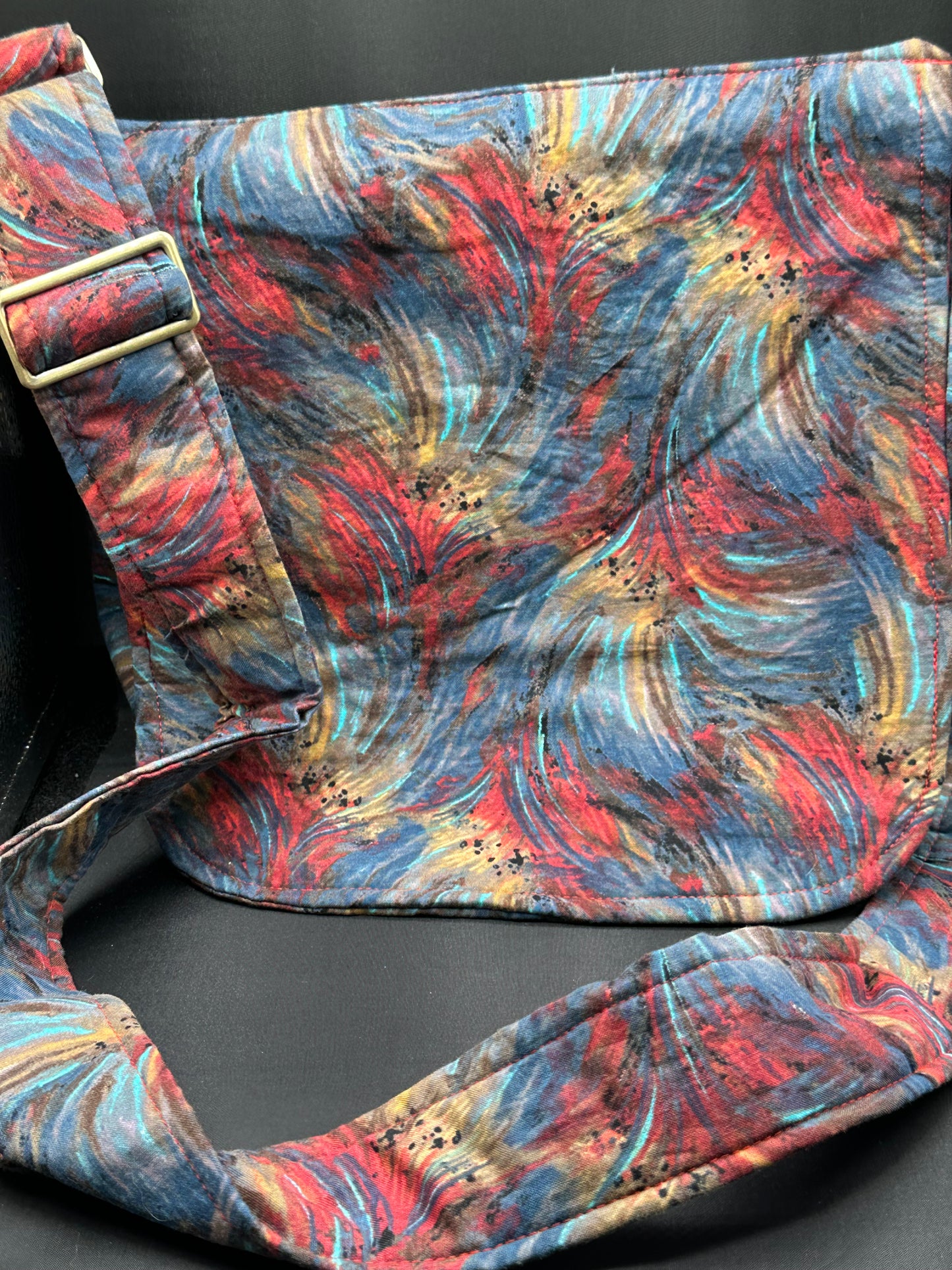 colorful swirl 12" messenger bag