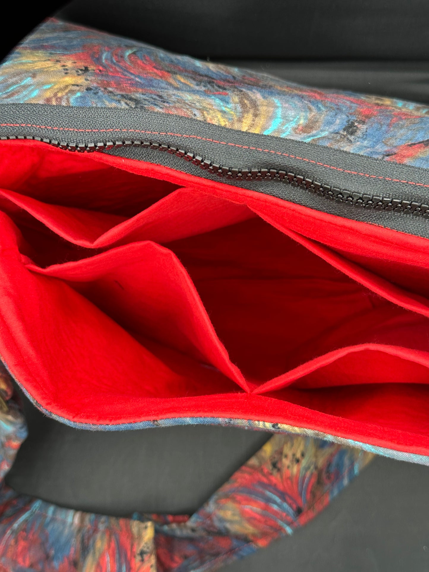 colorful swirl 12" messenger bag