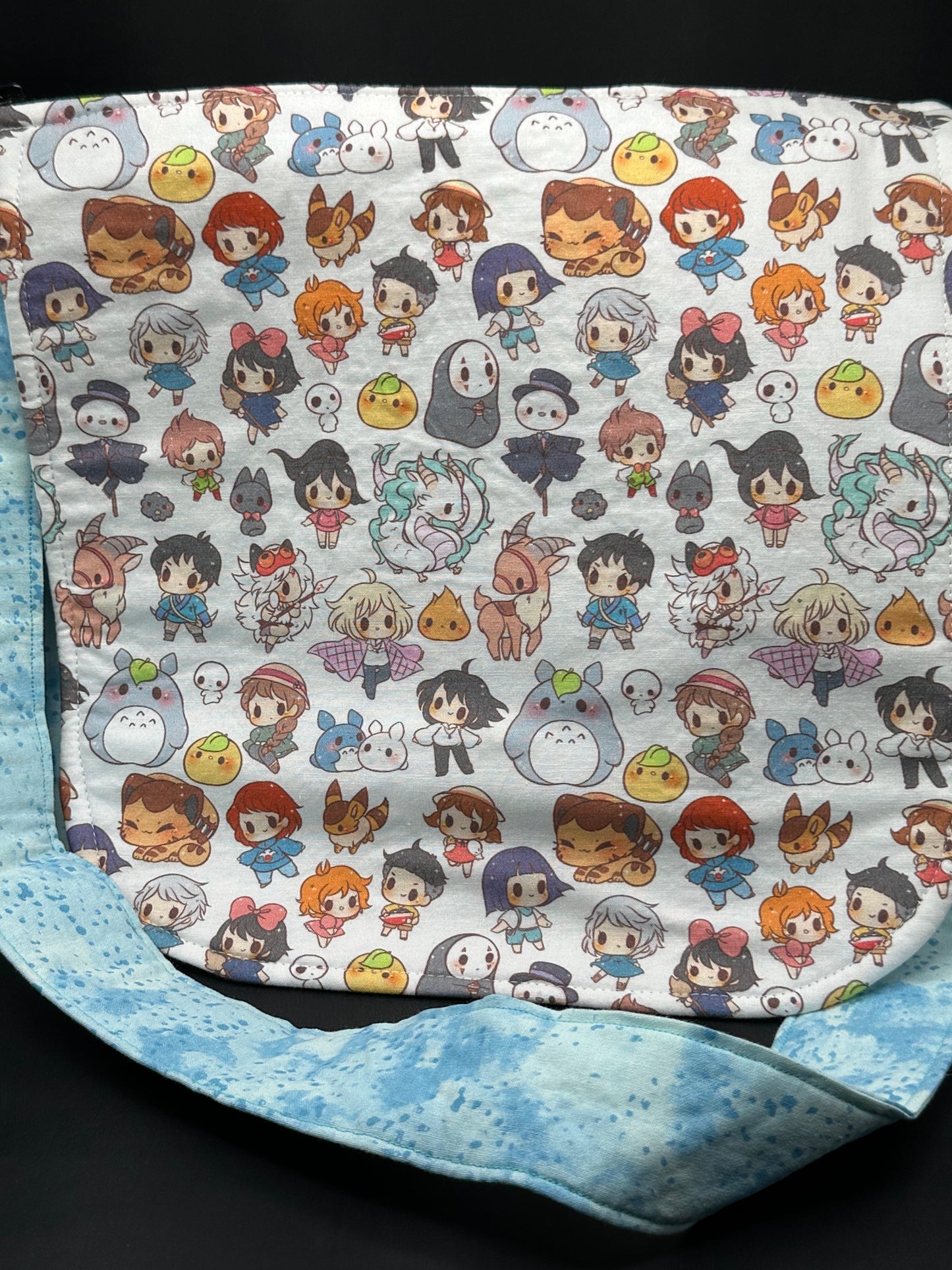 aqua speckle 12 inch messenger bag