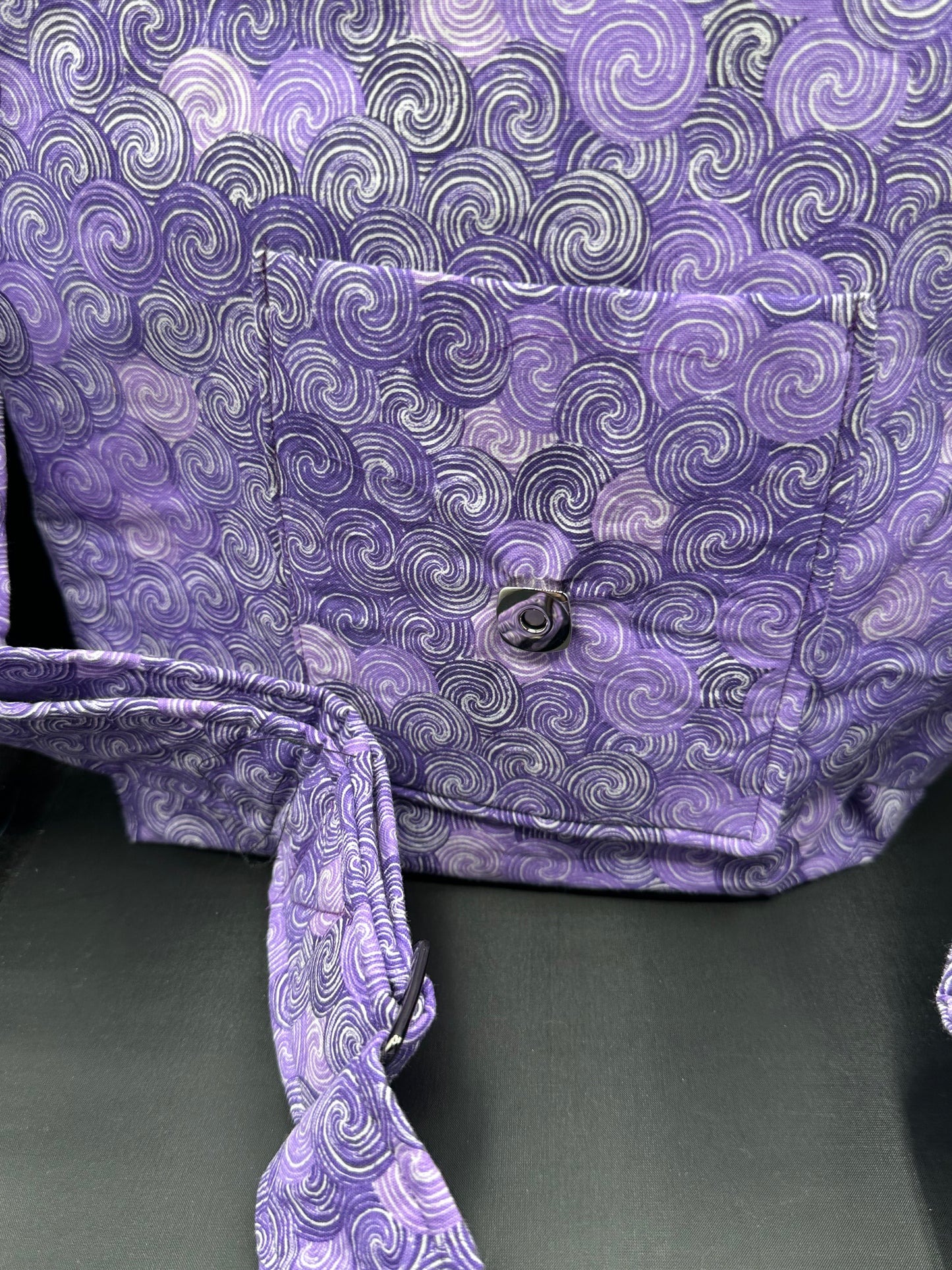 purple swirl 12" messenger bag