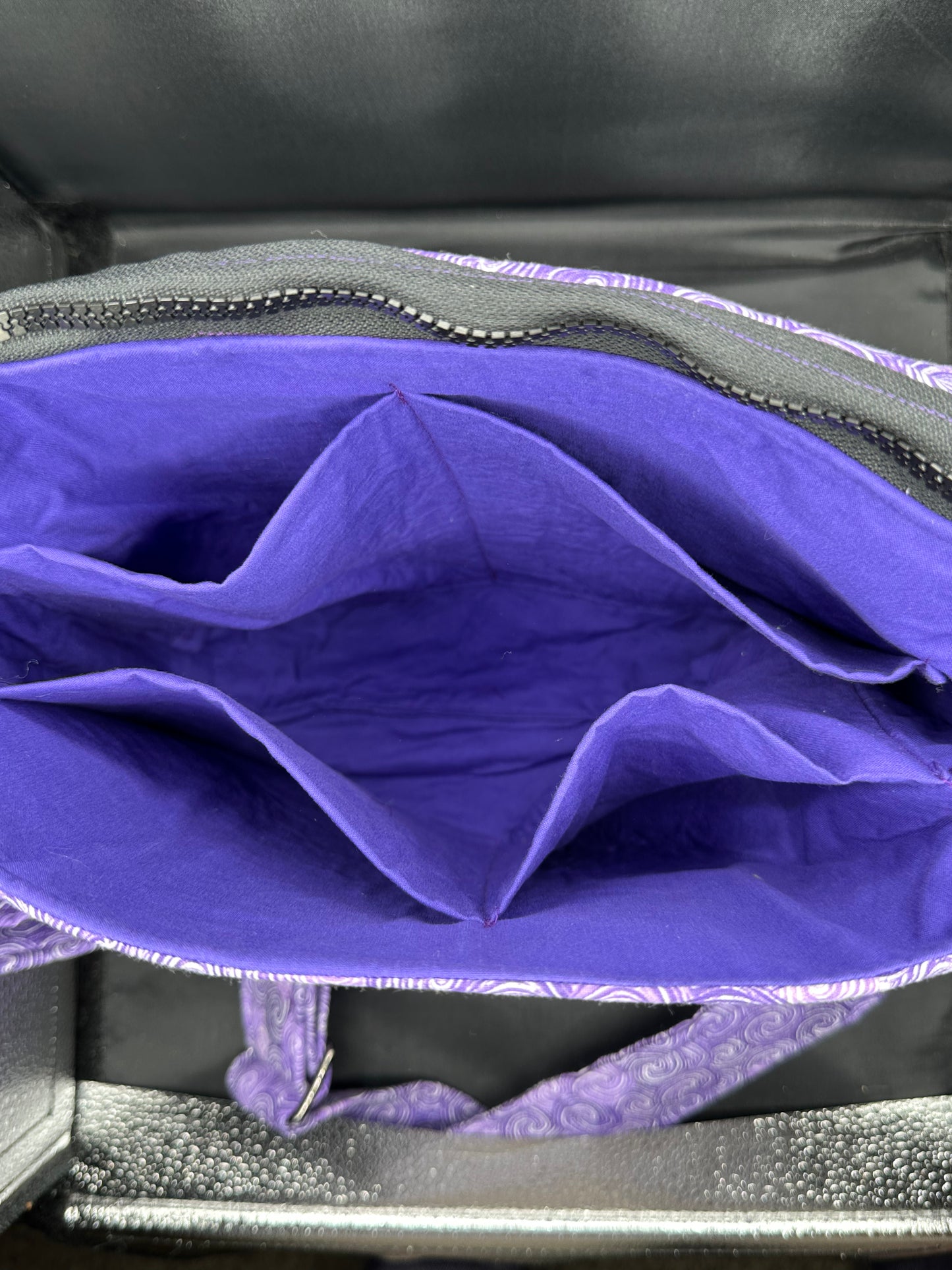 purple swirl 12" messenger bag