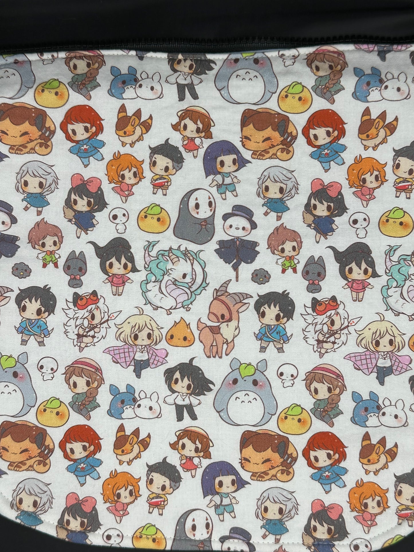 studio ghibli - white 12" purse flap