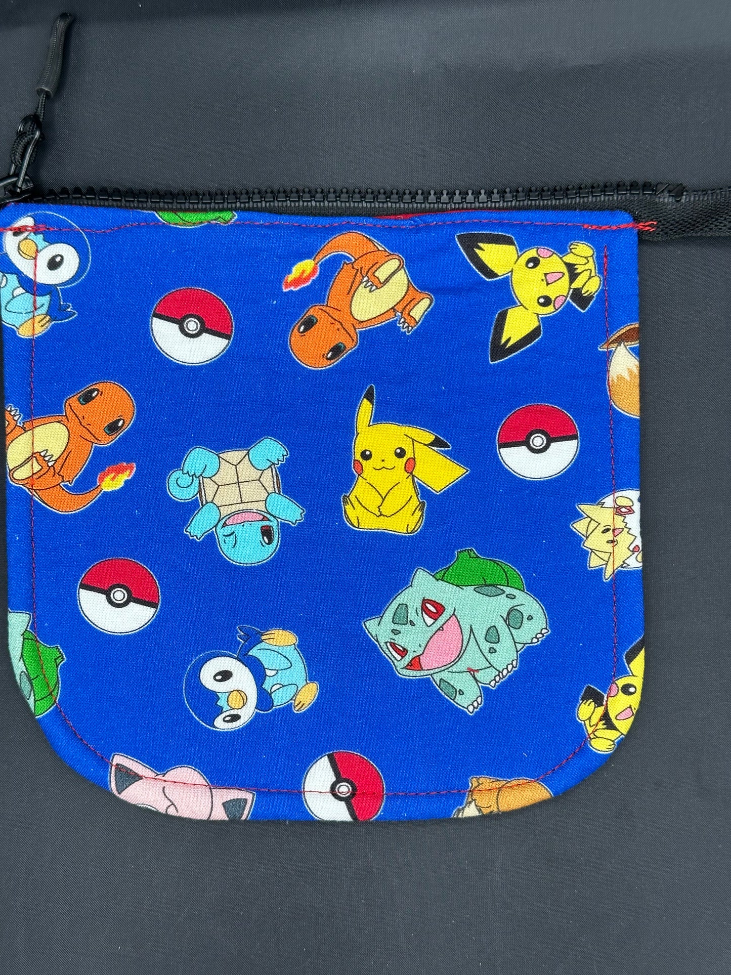 pokemon on blue 7" purse flap